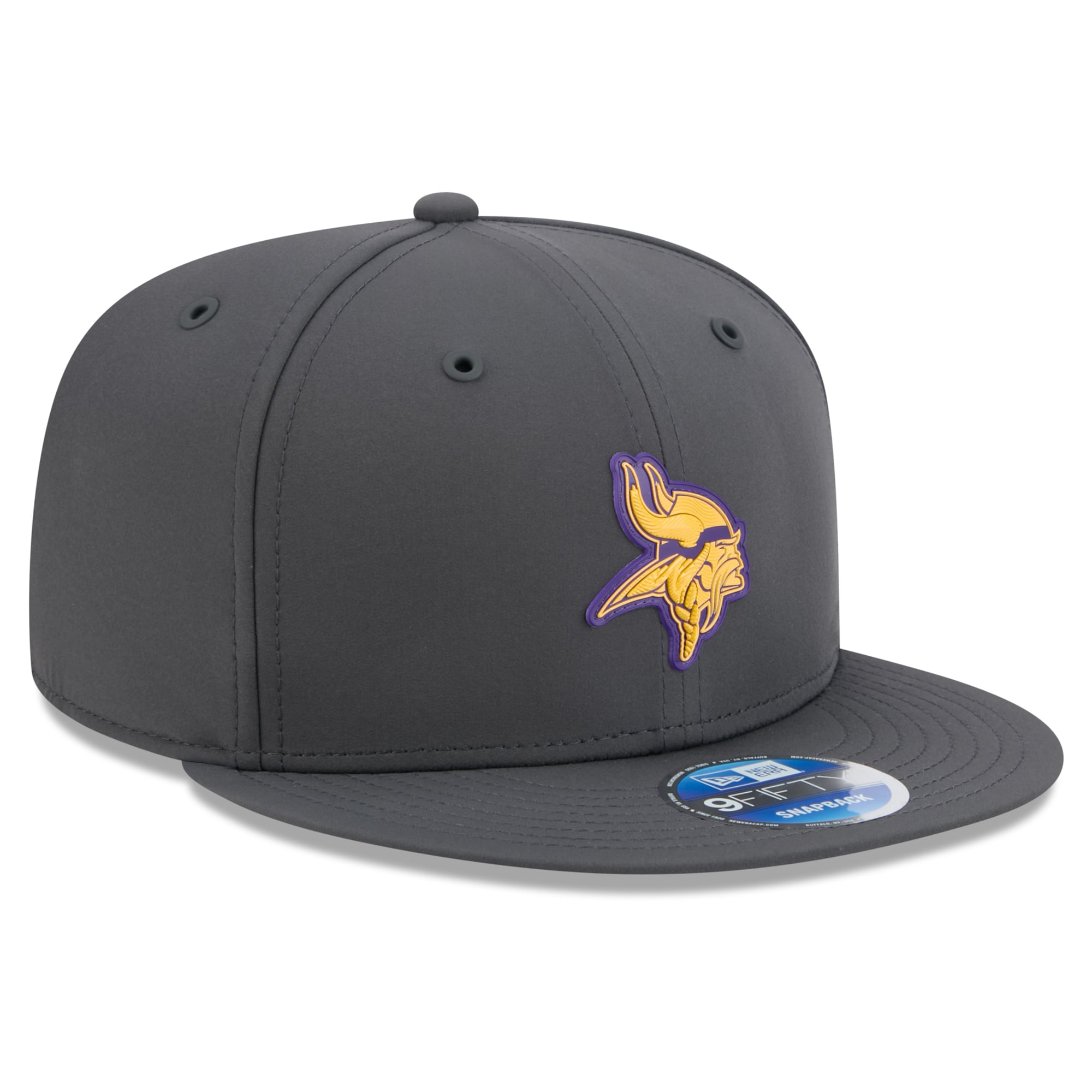 Casquette snapback New Era 9FIFTY pour homme, couleur anthracite, Minnesota Vikings 2026, idéale pour les temps froids.