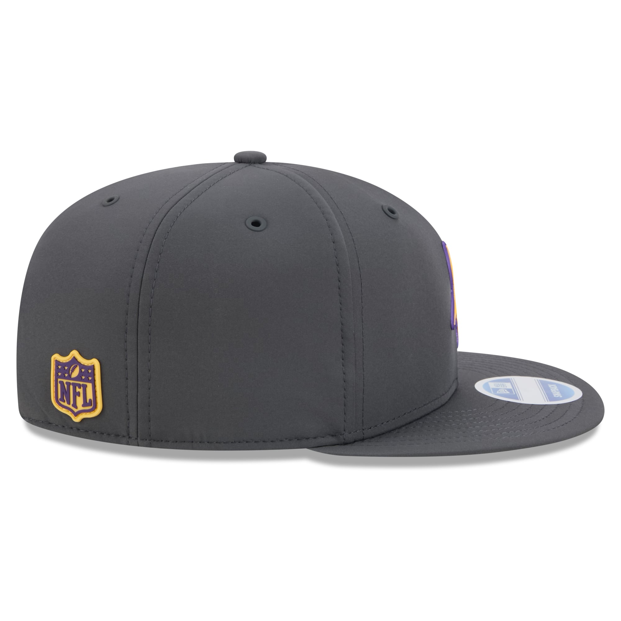 Casquette snapback New Era 9FIFTY pour homme, couleur anthracite, Minnesota Vikings 2026, idéale pour les temps froids.