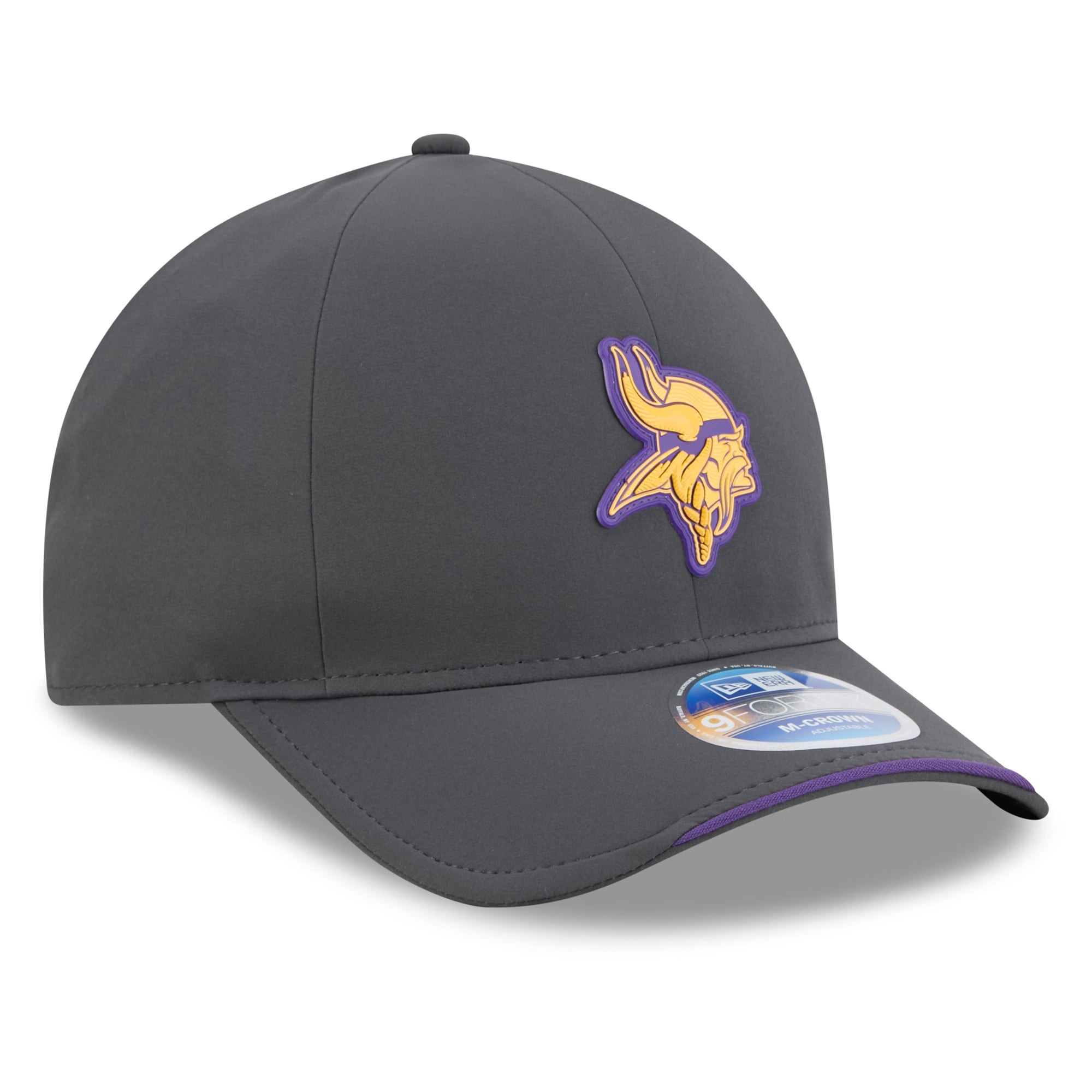 Casquette ajustable New Era 9FORTY M-Crown pour homme, couleur anthracite, Minnesota Vikings 2026, idéale pour les temps froids.