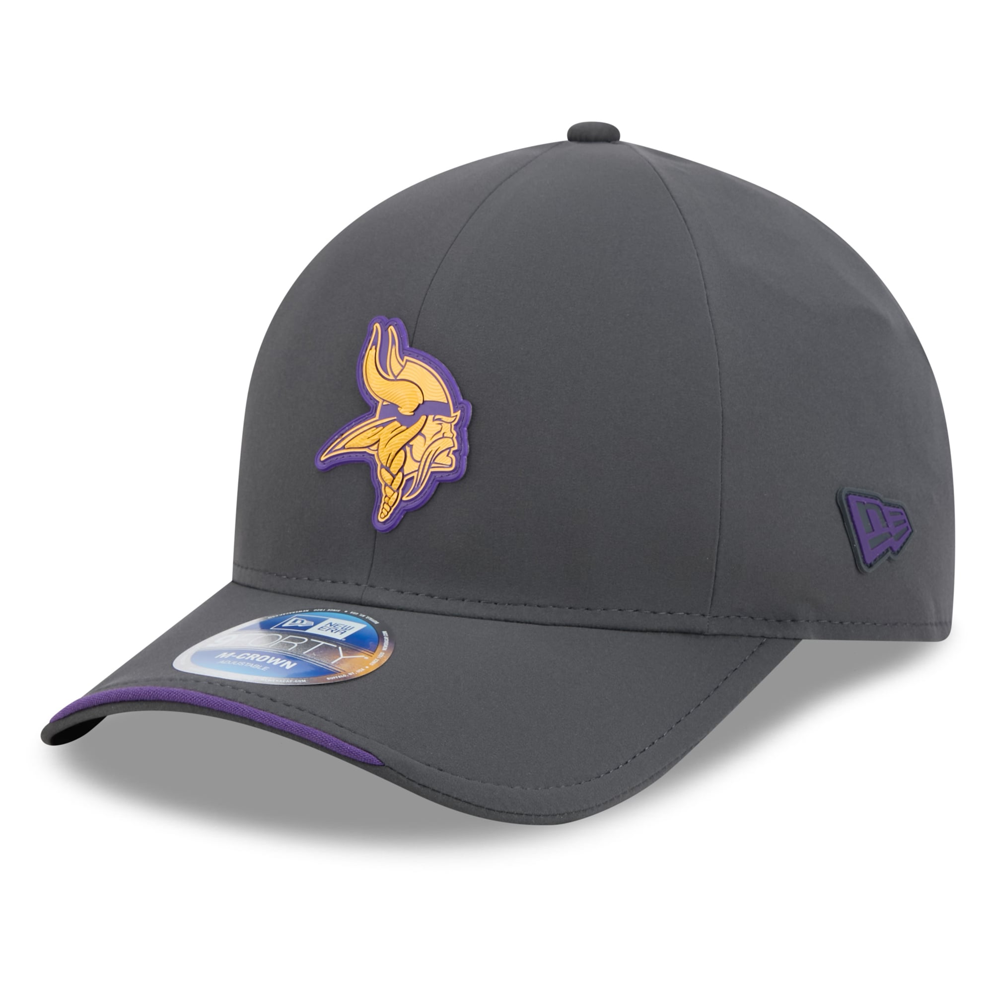 Casquette ajustable New Era 9FORTY M-Crown pour homme, couleur anthracite, Minnesota Vikings 2026, idéale pour les temps froids.