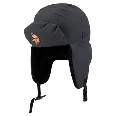 Minnesota Vikings New Era 2026 Sideline Cold Weather  Trapper Hat - Charcoal