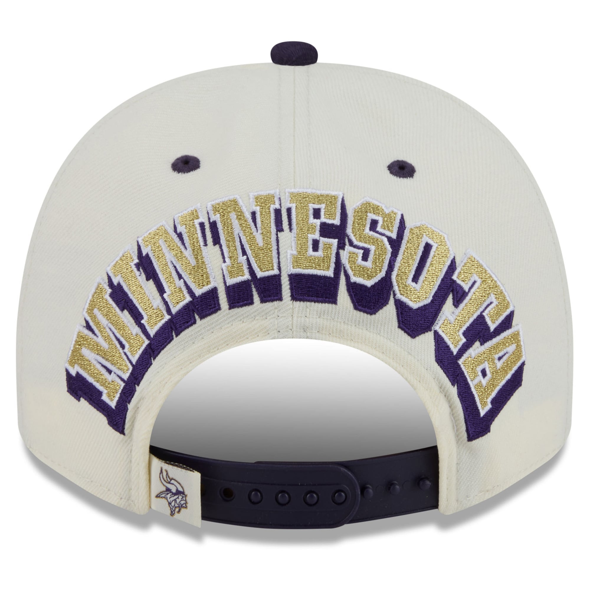 Men's New Era Cream Minnesota Vikings 2026 Rivalries Collection Fan Pack A-Frame 9FIFTY Snapback Hat