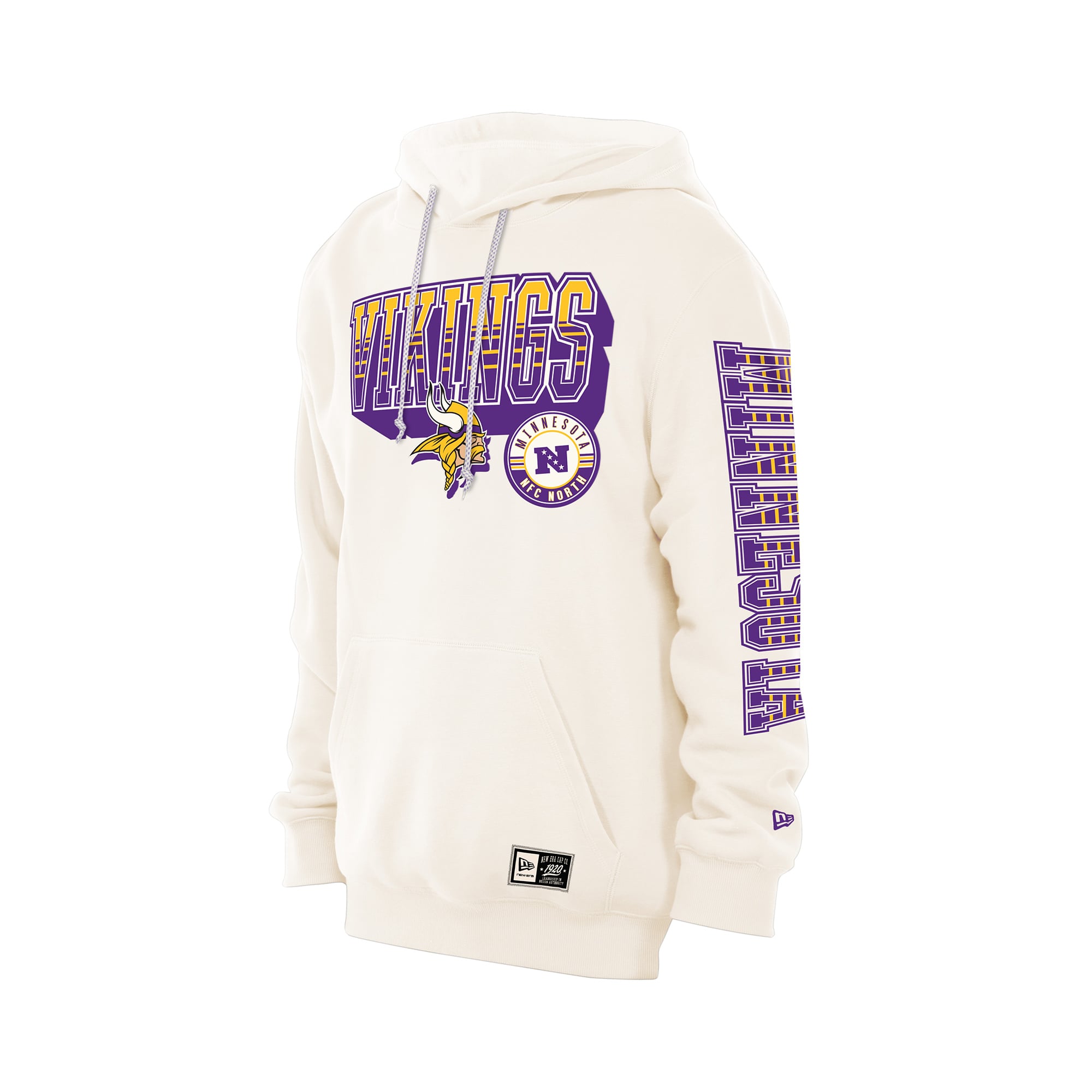 Men's New Era  Cream Minnesota Vikings Dune Dust Hoodie