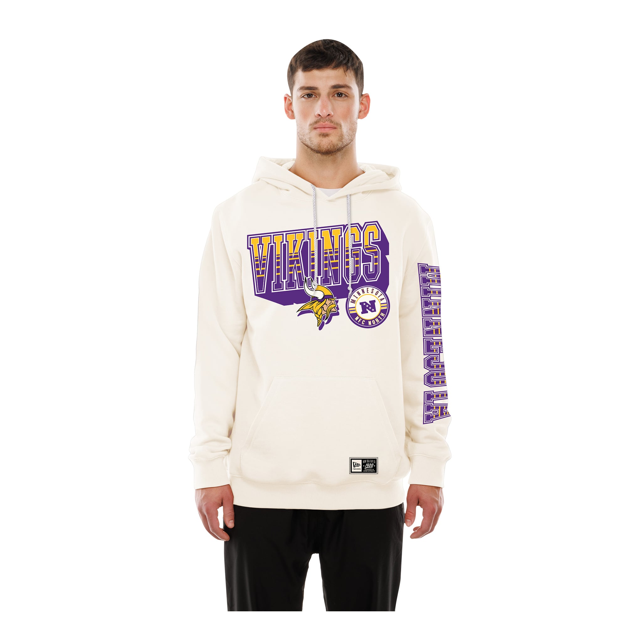 Men's New Era Cream Minnesota Vikings Dune Dust Hoodie