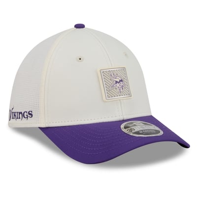 Minnesota Vikings New Era 2026 NFL Training Camp 39THIRTY M-Crown Flex Hat - Cream/Purple
