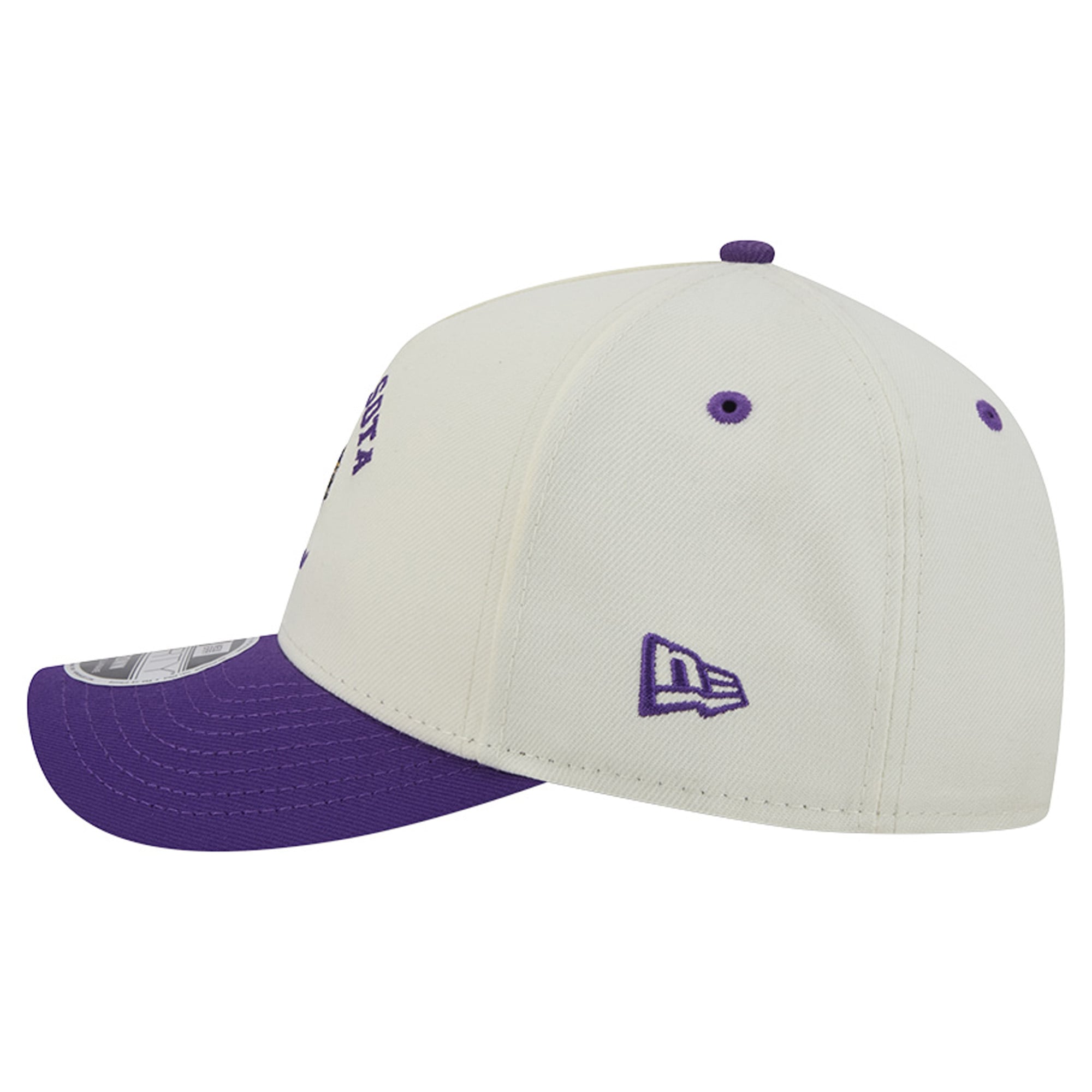 Casquette ajustable New Era crème/violette Minnesota Vikings Arch 9FORTY A-Frame M-Crown pour homme