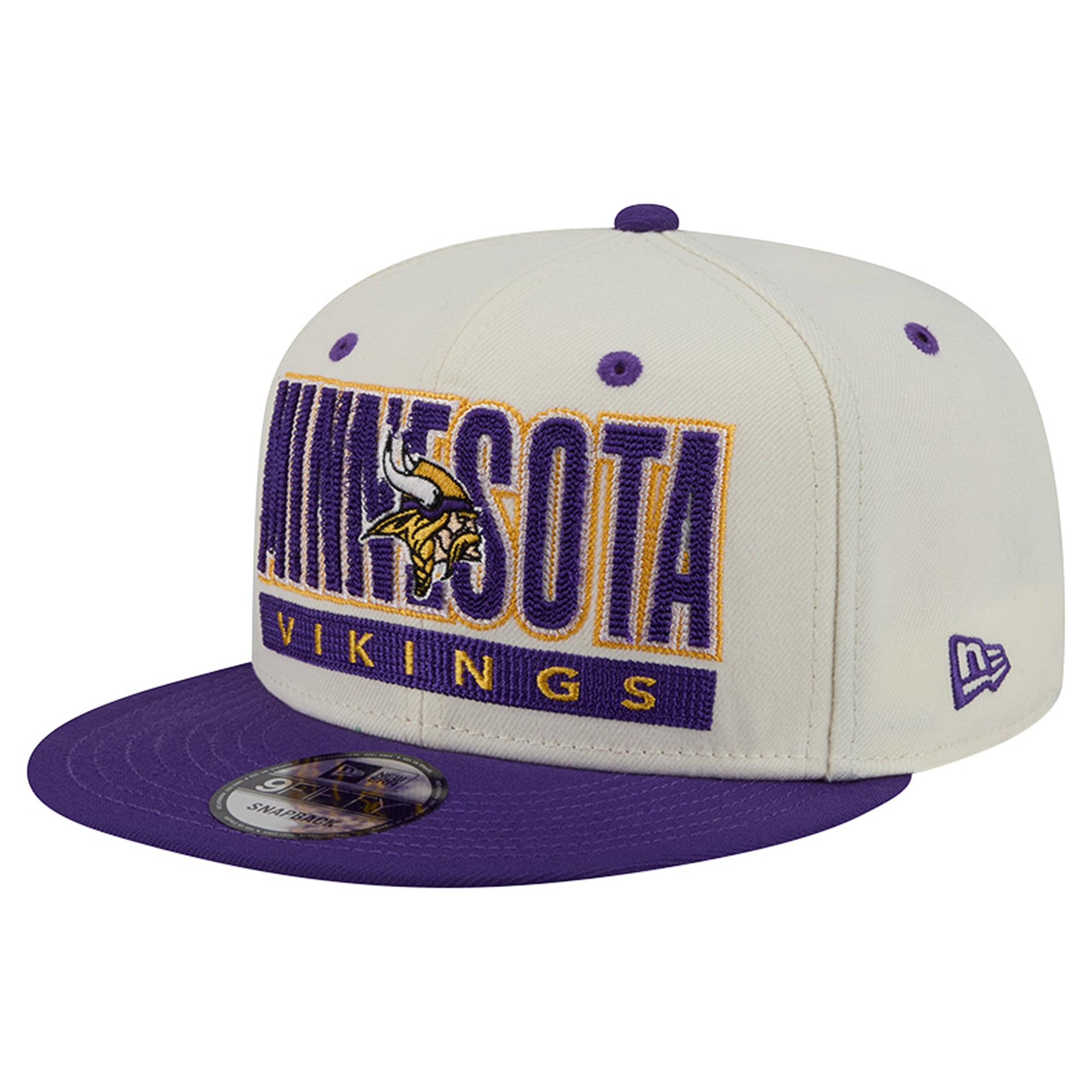 Casquette snapback New Era Classic 9FIFTY crème/violette Minnesota Vikings pour homme