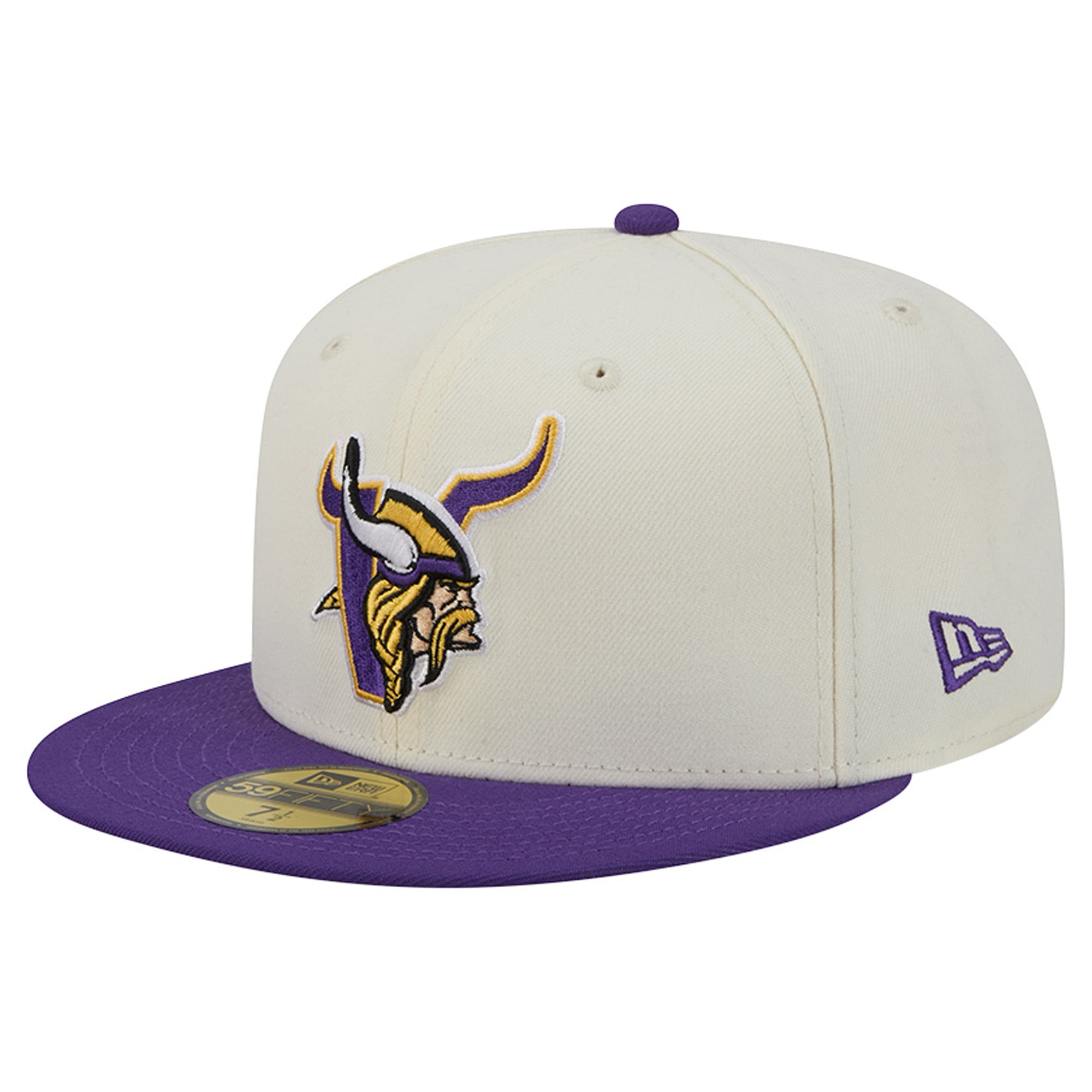 Casquette ajustée New Era Deceptor 59FIFTY crème/violette pour homme, Minnesota Vikings