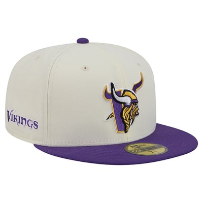 Minnesota Vikings New Era Deceptor 59FIFTY Fitted Hat - Cream/Purple
