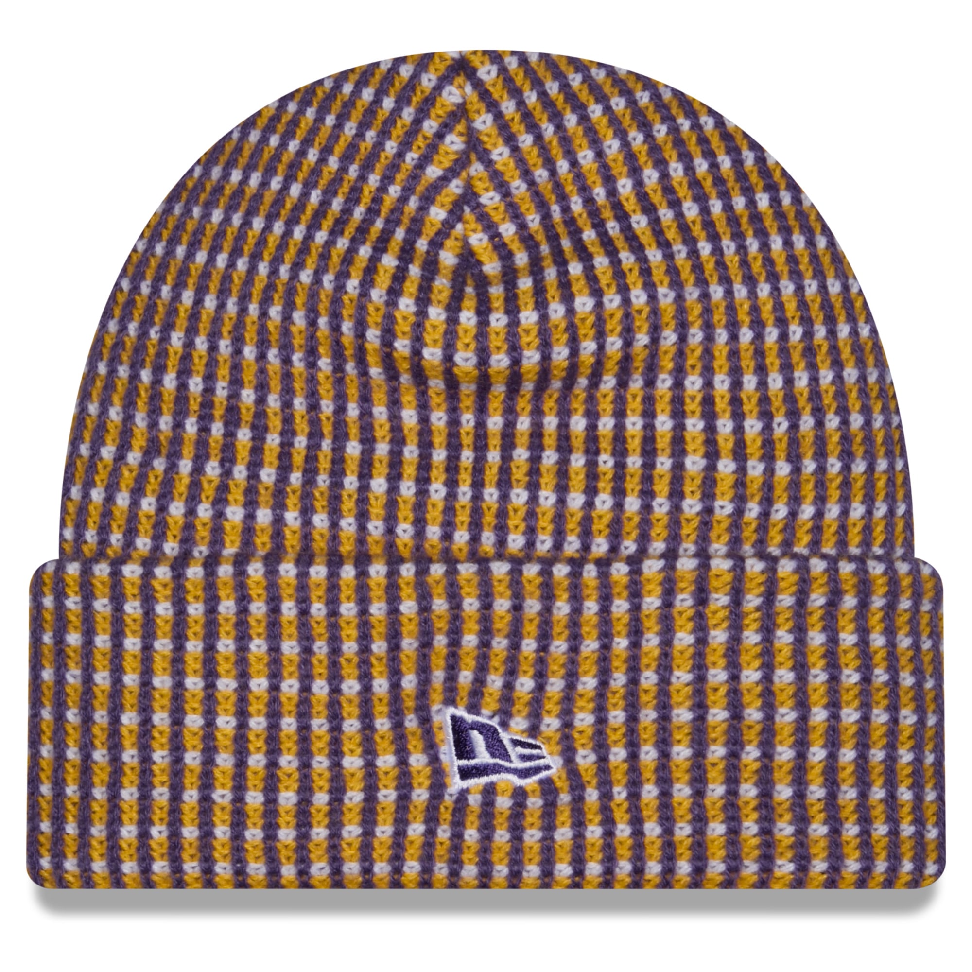 Men's New Era Gold Minnesota Vikings 2026 Sideline Cold Weather Throwback Cuffed Knit Hat