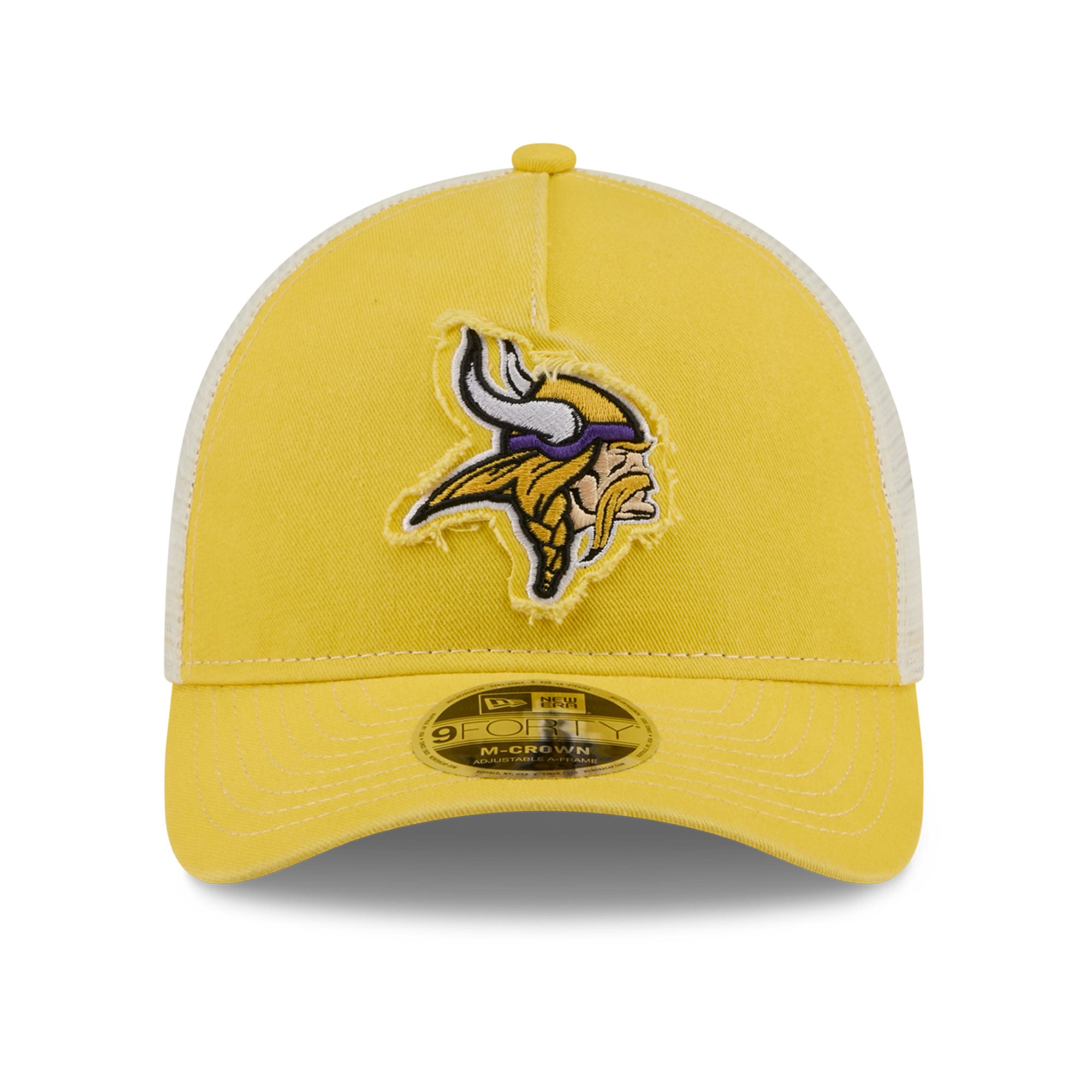 Casquette trucker ajustable New Era Gold Minnesota Vikings Fan 9FORTY pour homme