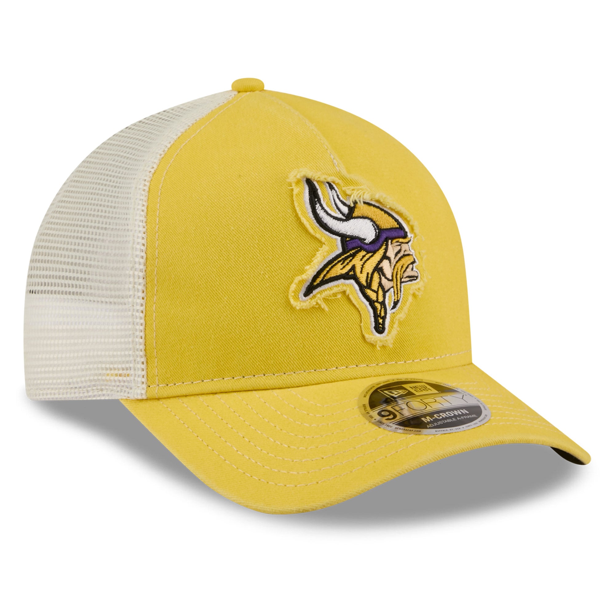 Casquette trucker ajustable New Era Gold Minnesota Vikings Fan 9FORTY pour homme