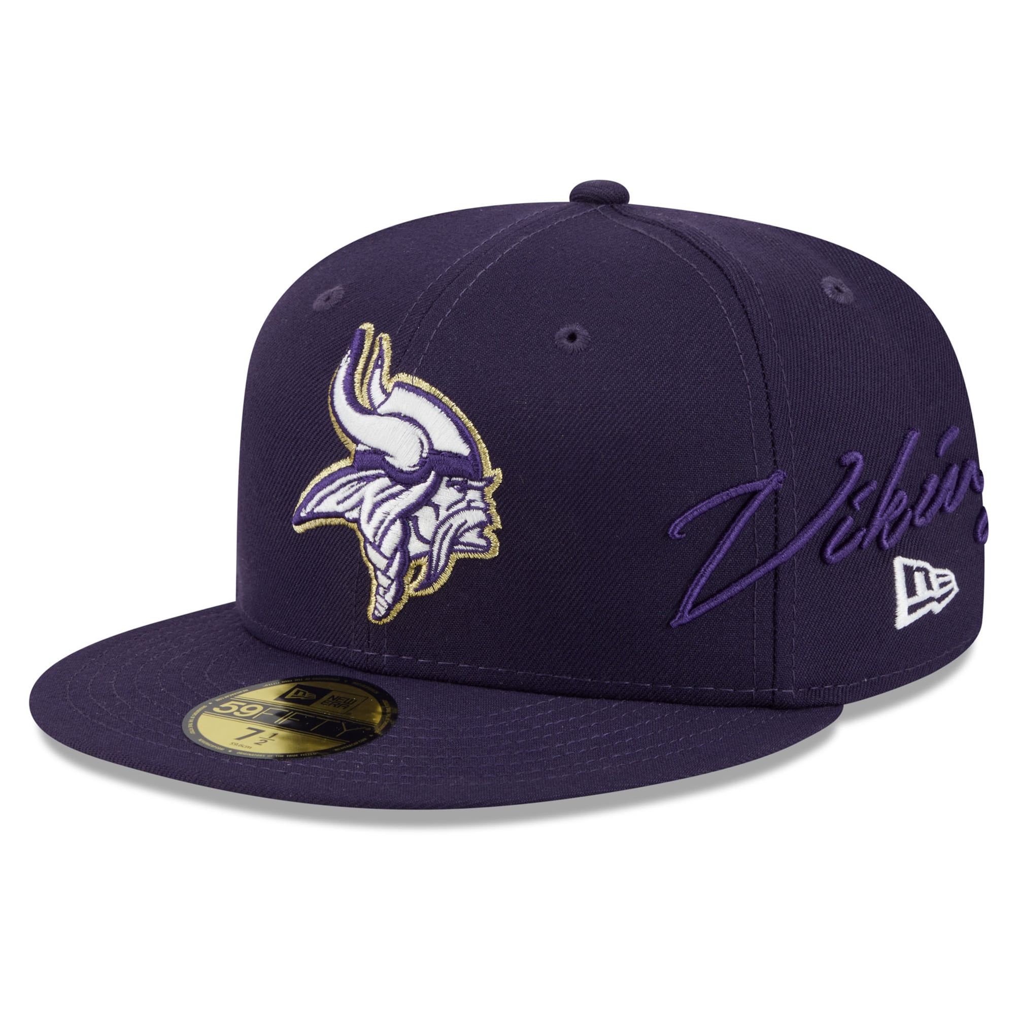 Men's New Era Purple Minnesota Vikings 2026 Rivalries Collection Fan Pack Side Script 59FIFTY Fitted Hat