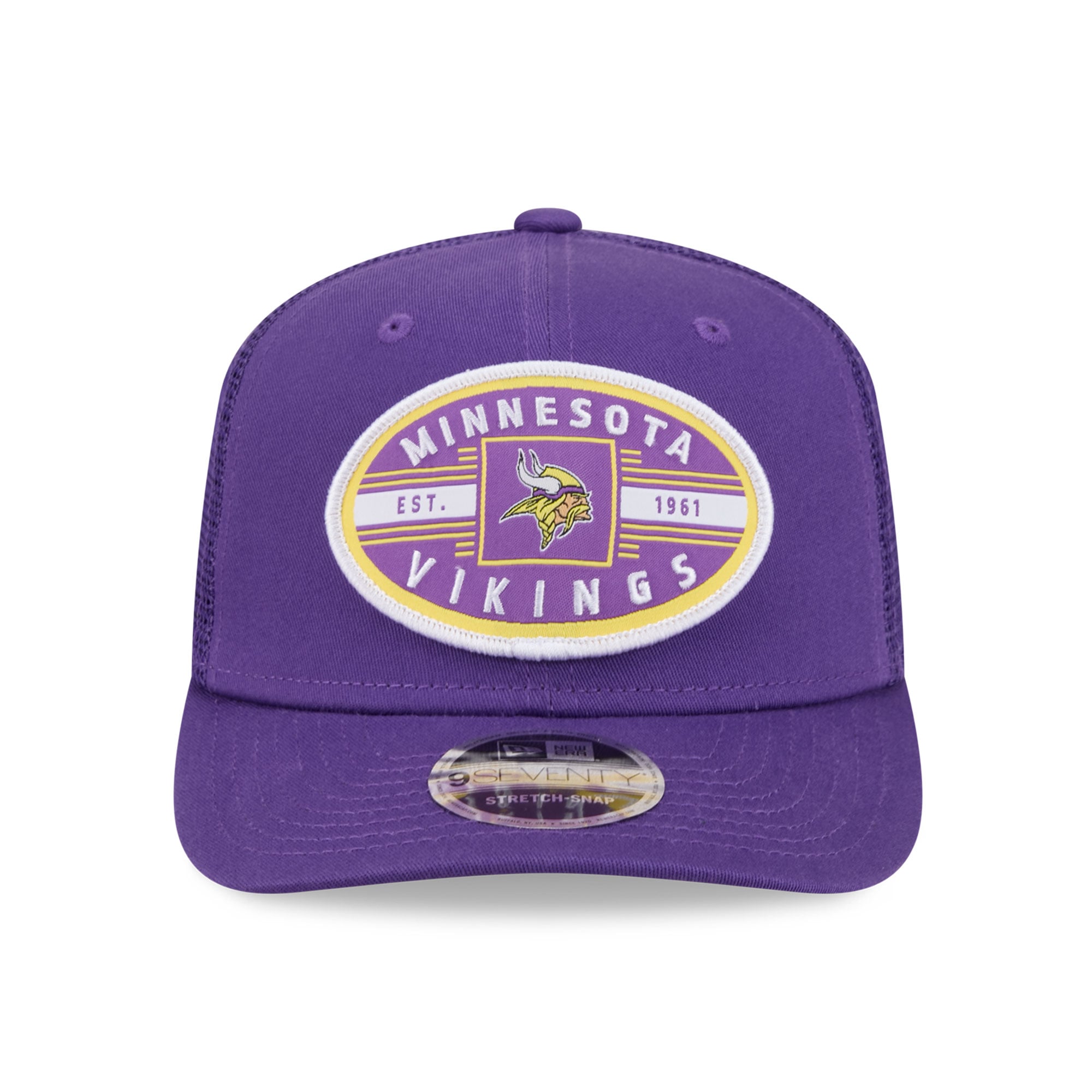 Casquette trucker New Era violette Minnesota Vikings Collegiate 9SEVENTY pour homme