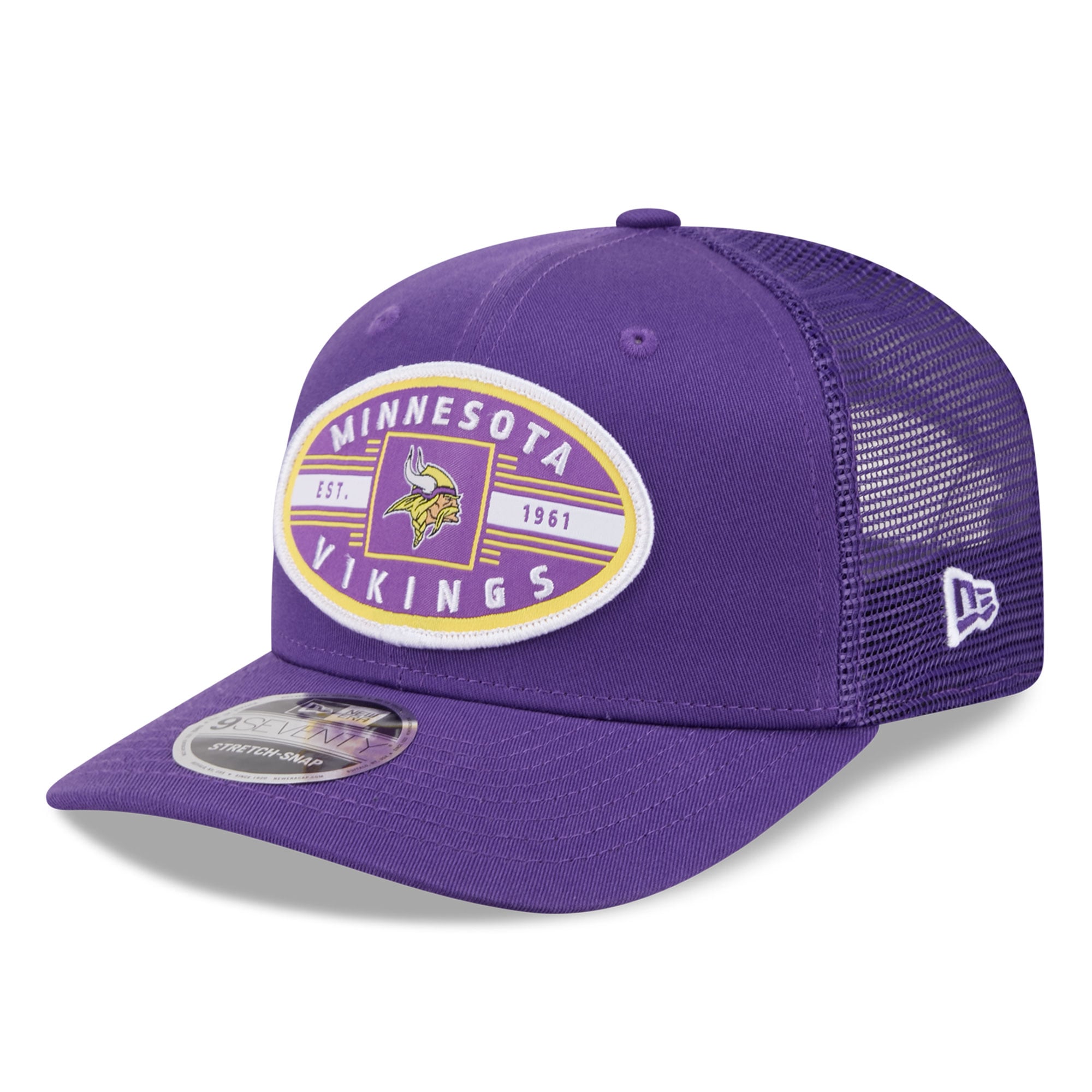 Casquette trucker New Era violette Minnesota Vikings Collegiate 9SEVENTY pour homme