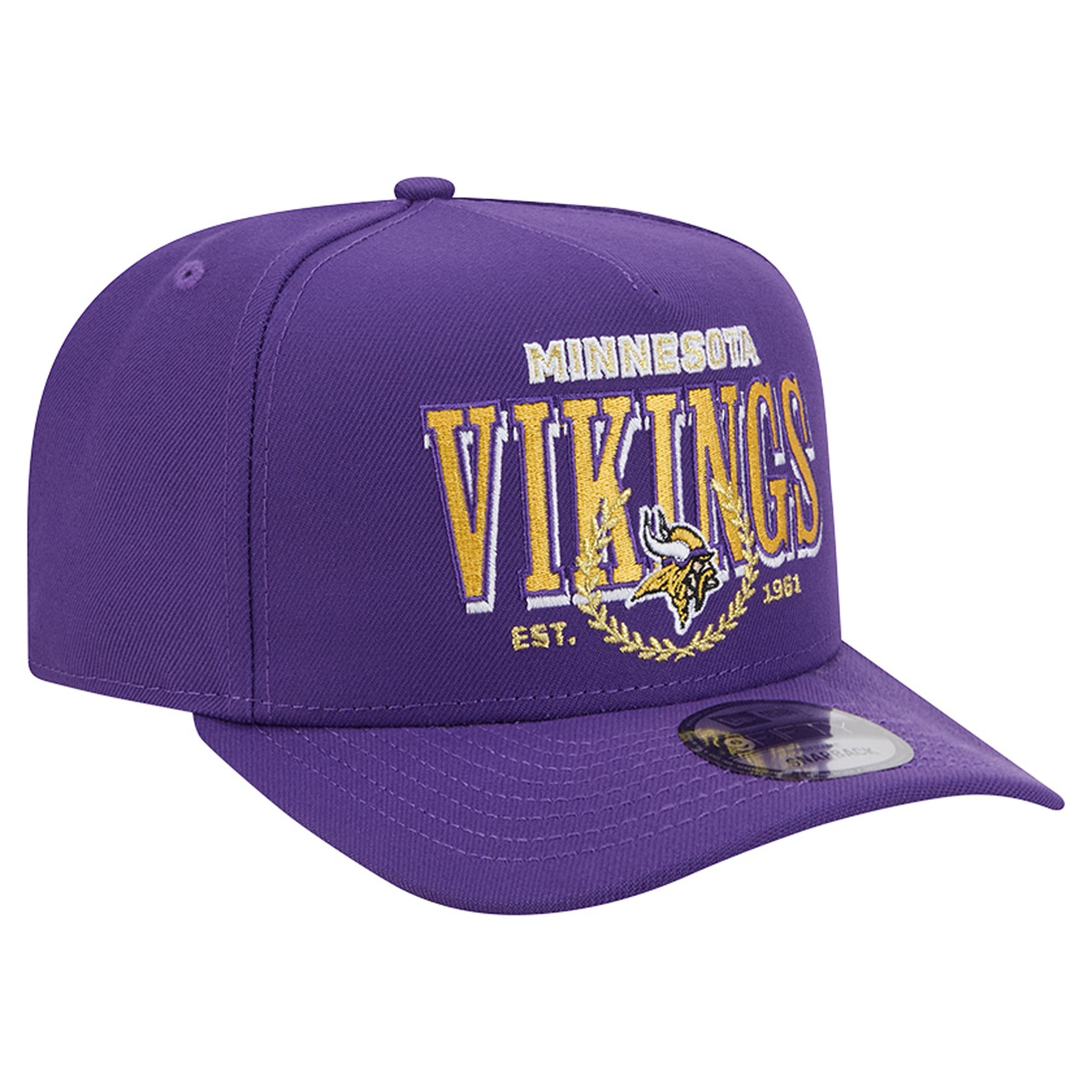 Casquette snapback New Era 9FIFTY Laurel A-Frame pour homme, violette, Minnesota Vikings