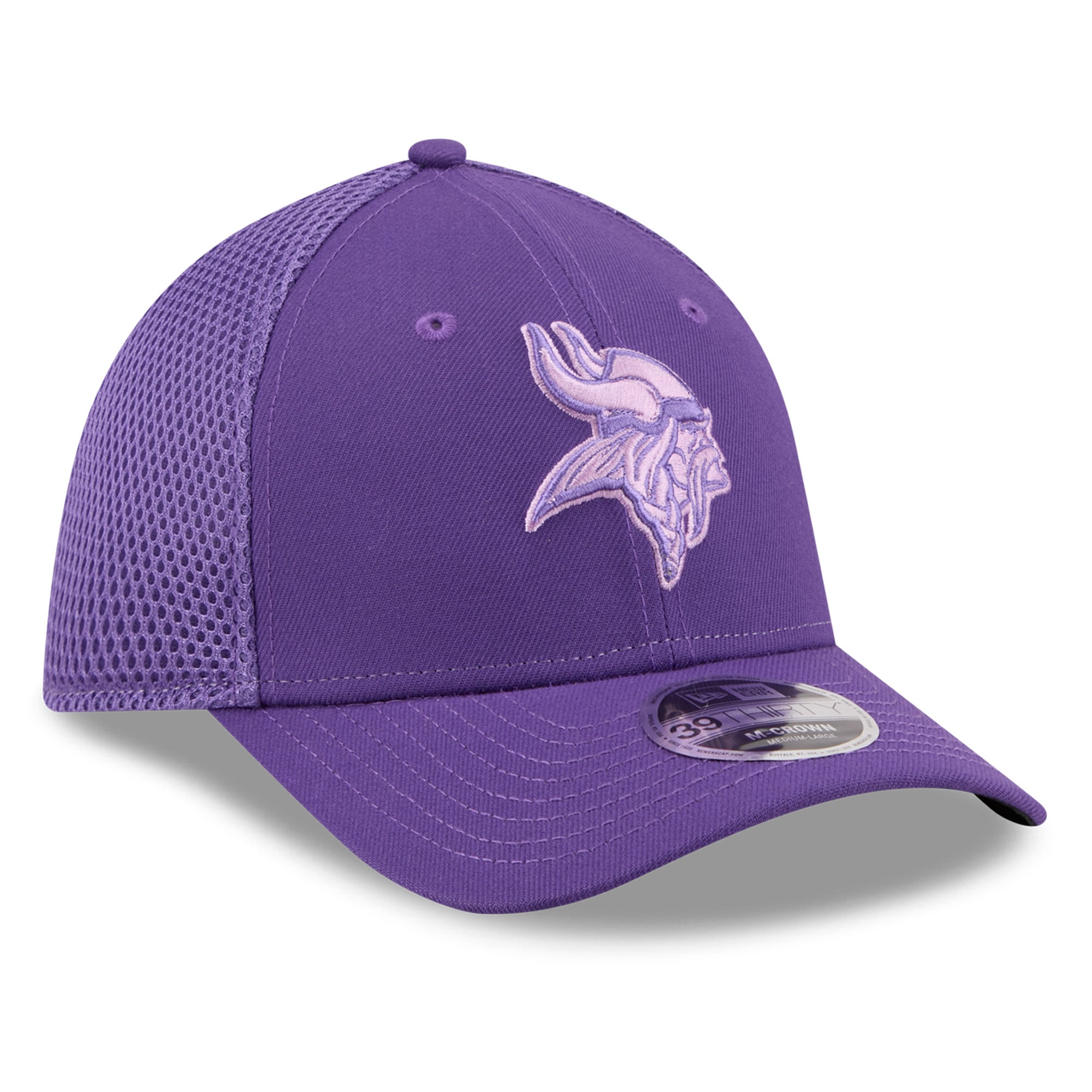 Casquette extensible New Era pour homme, violette, Minnesota Vikings, Neo Mesh 39THIRTY M-Crown