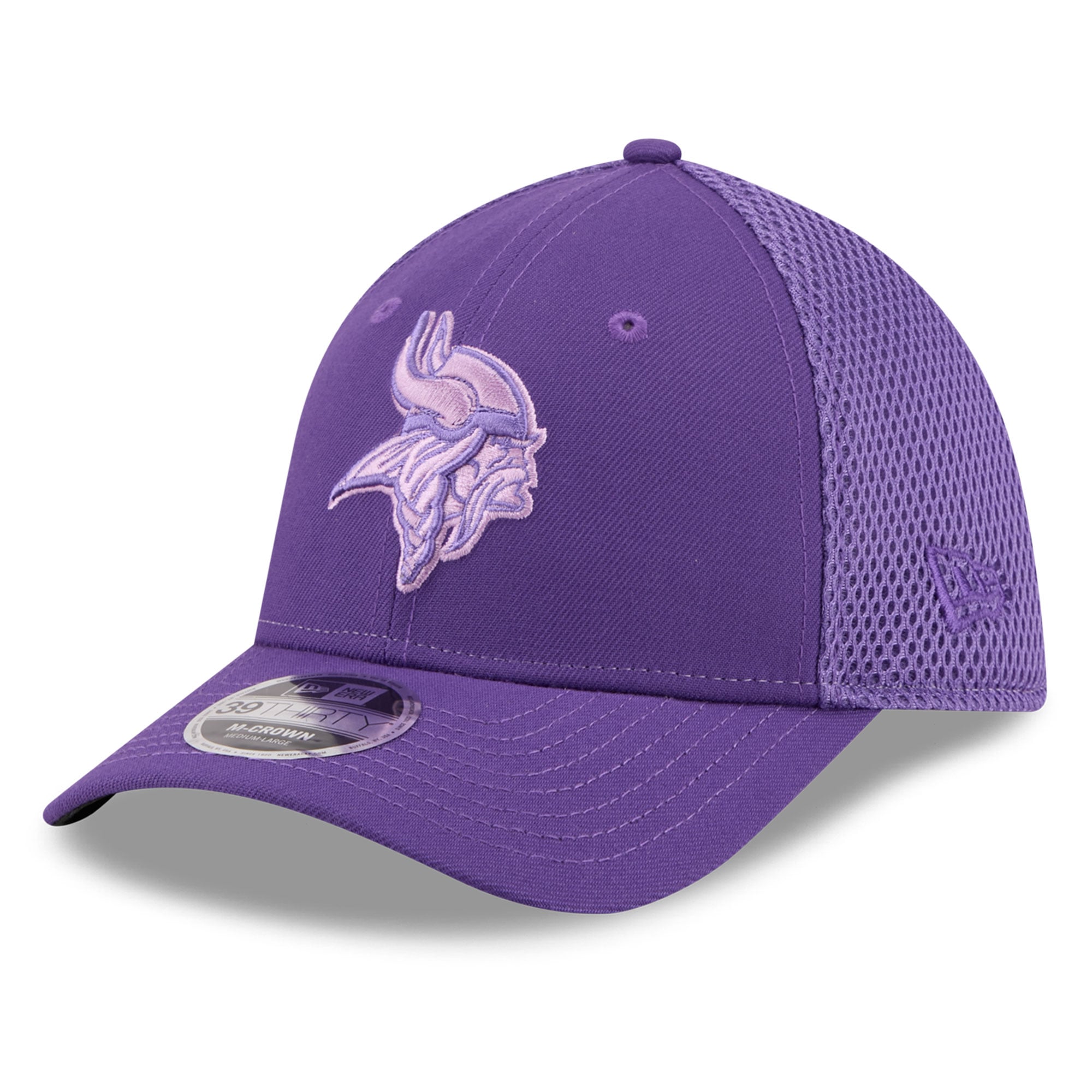 Casquette extensible New Era pour homme, violette, Minnesota Vikings, Neo Mesh 39THIRTY M-Crown