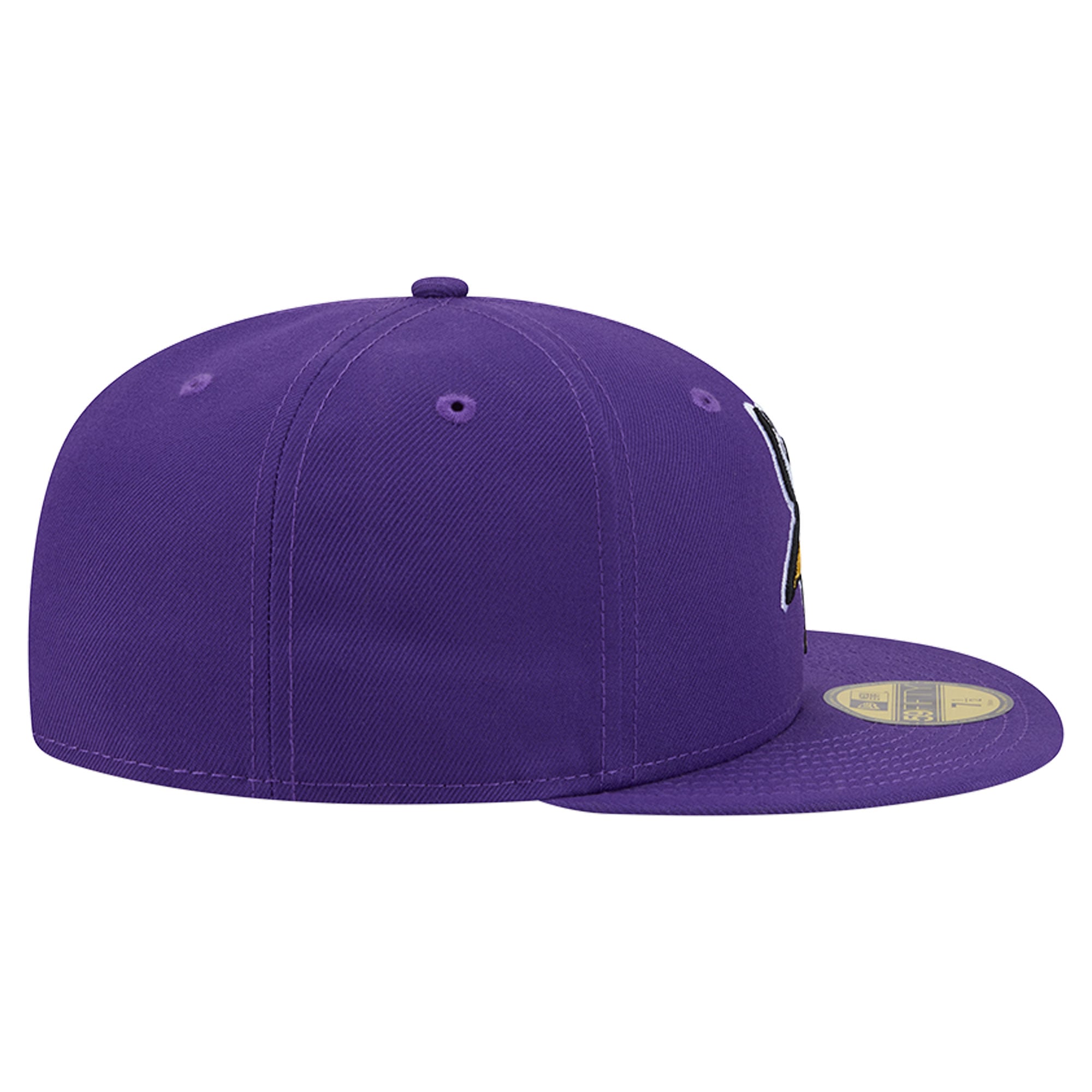 Casquette ajustée New Era 59FIFTY violette pour homme, logo Minnesota Vikings, inscription latérale