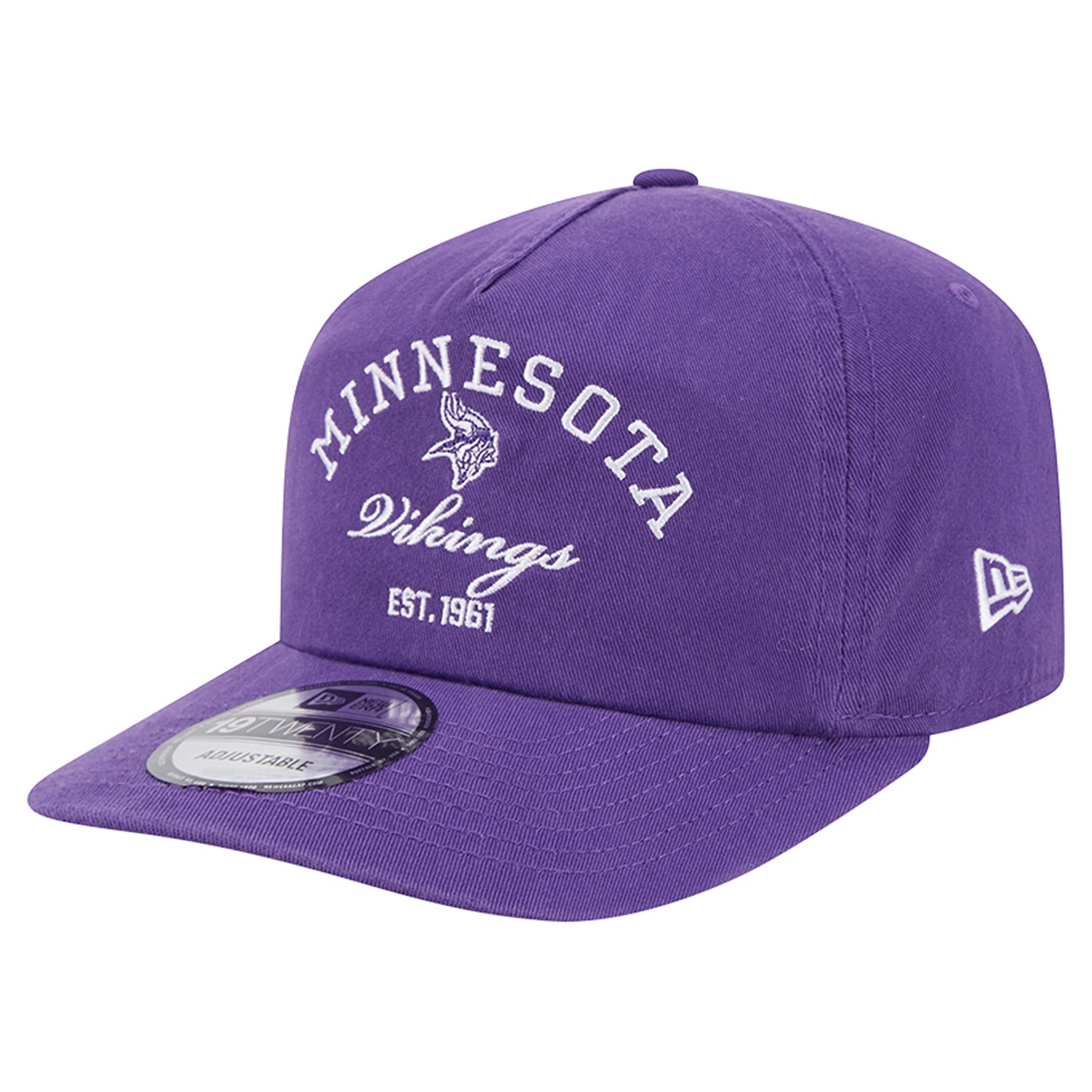 Men's New Era Purple Minnesota Vikings Stacked 19TWENTY Adjustable Hat