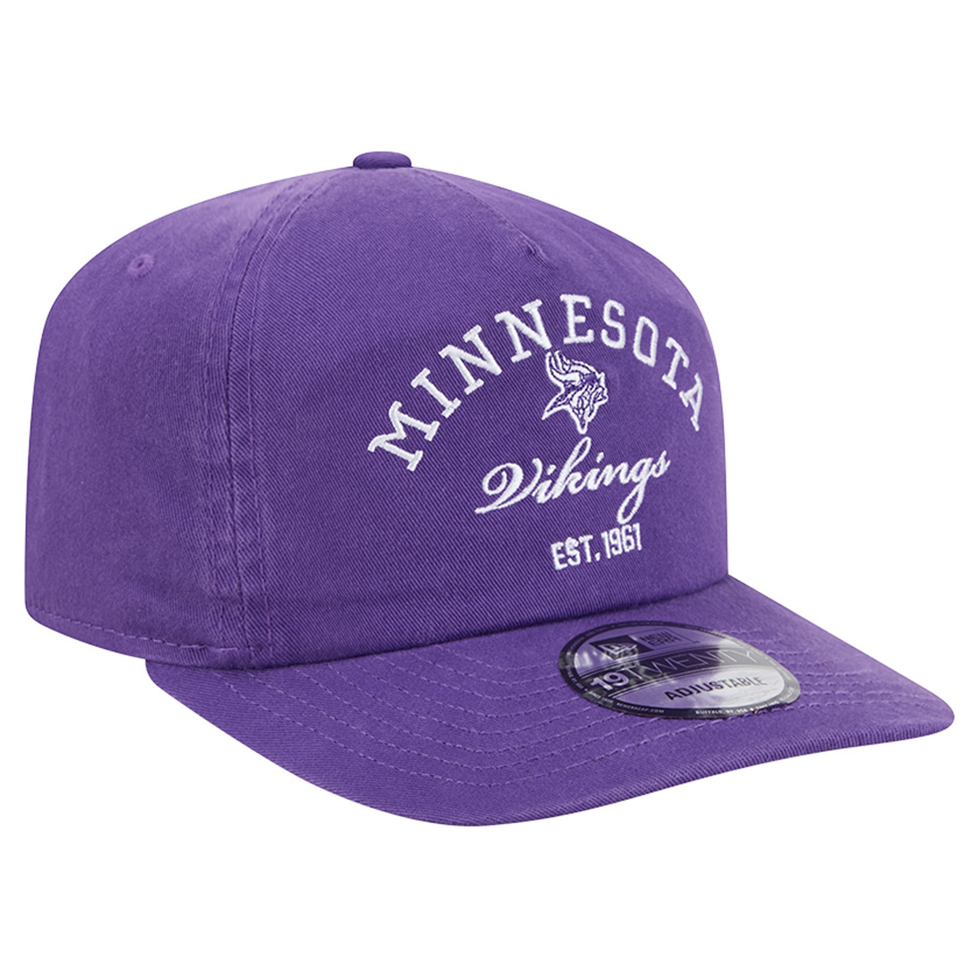 Men's New Era Purple Minnesota Vikings Stacked 19TWENTY Adjustable Hat