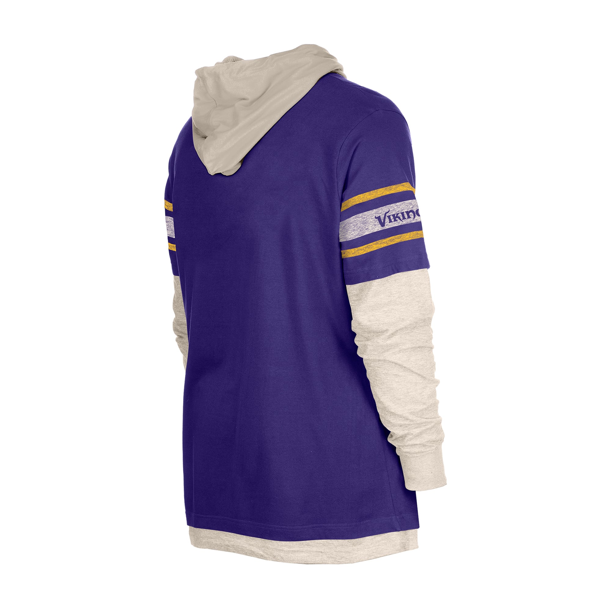 Men's New Era Purple Minnesota Vikings Twofer Layered Long Sleeve Hooded T-Shirt