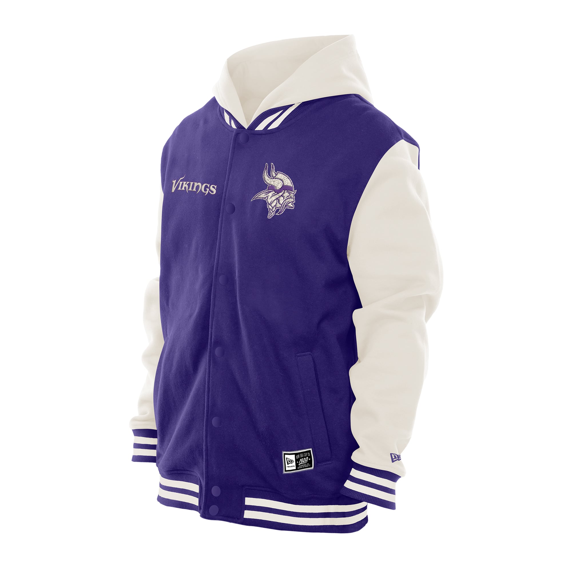 Veste polaire à capuche New Era violette/crème Minnesota Vikings pour homme