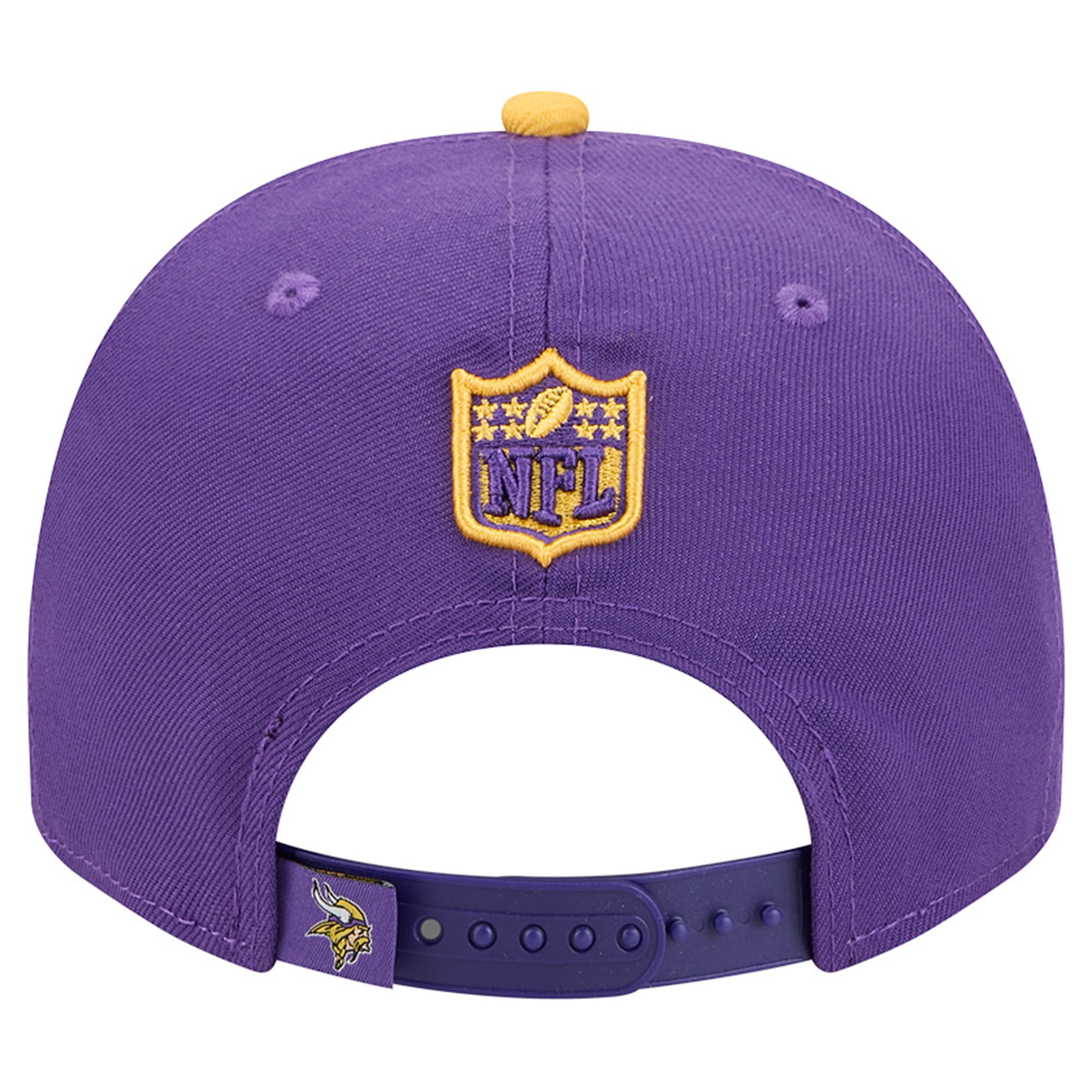 Men's New Era Purple/Gold Minnesota Vikings Cartoon A-Frame 9FIFTY Snapback Hat