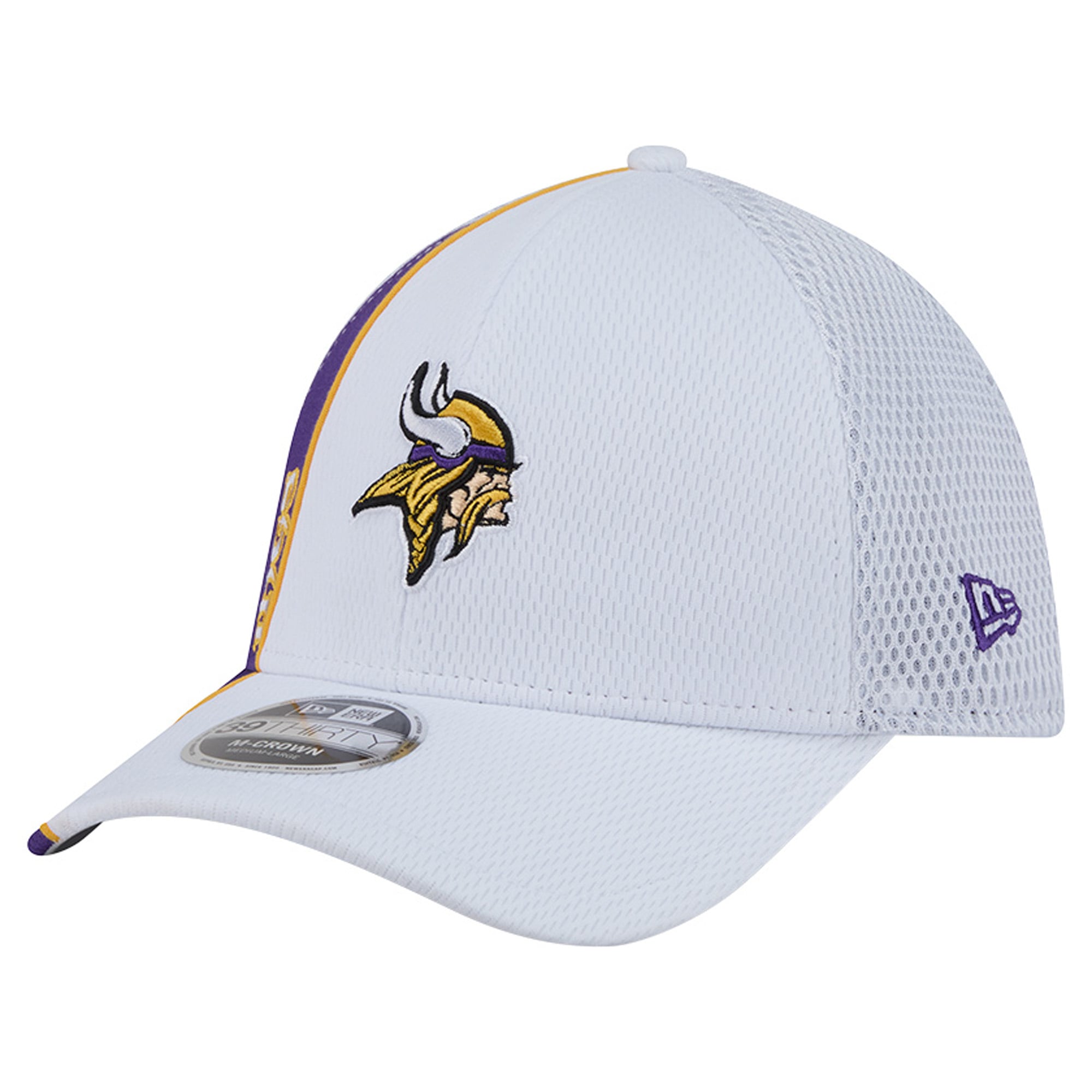 Casquette New Era blanche/violette Minnesota Vikings Dash 39THIRTY M-Crown Flex pour homme