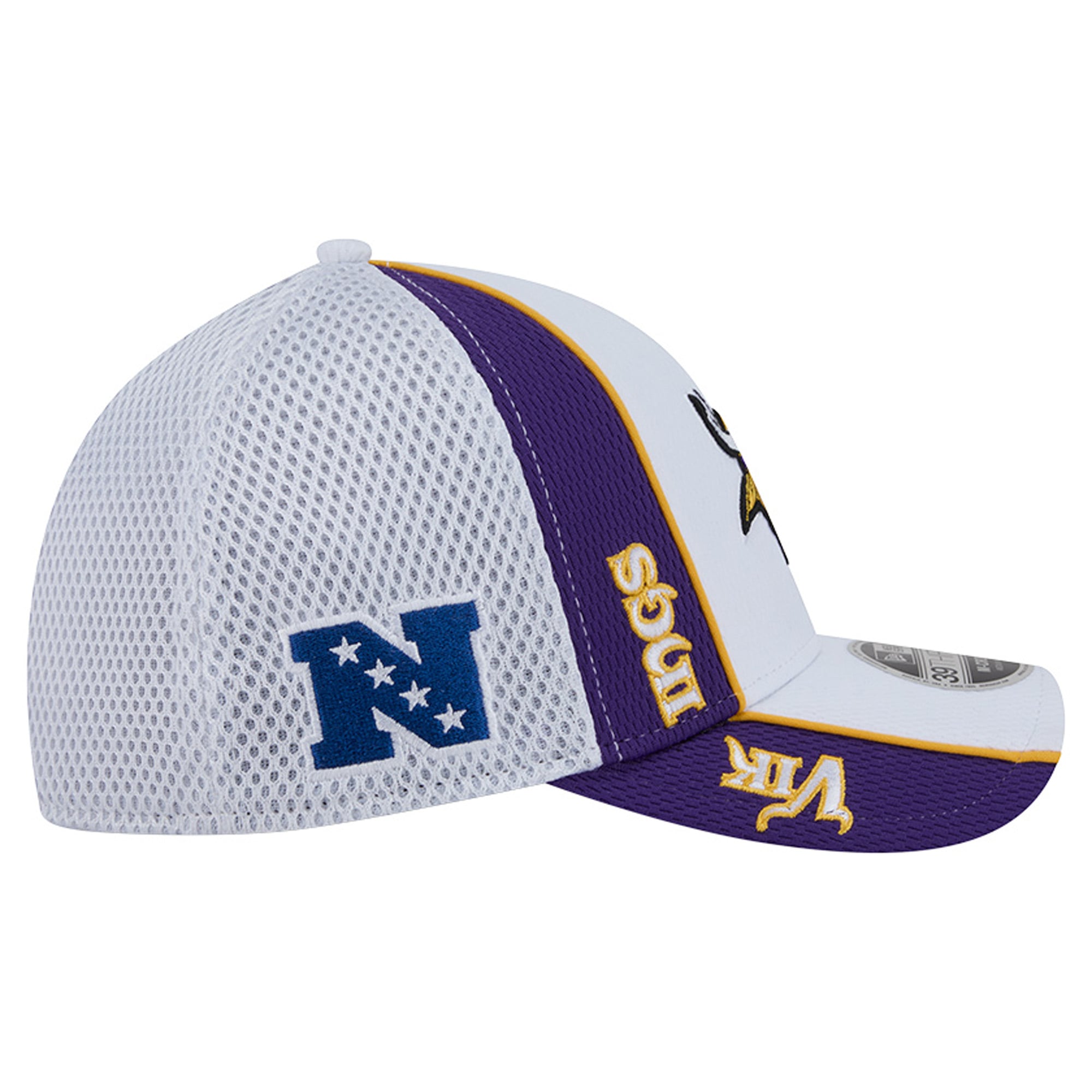 Casquette New Era blanche/violette Minnesota Vikings Dash 39THIRTY M-Crown Flex pour homme