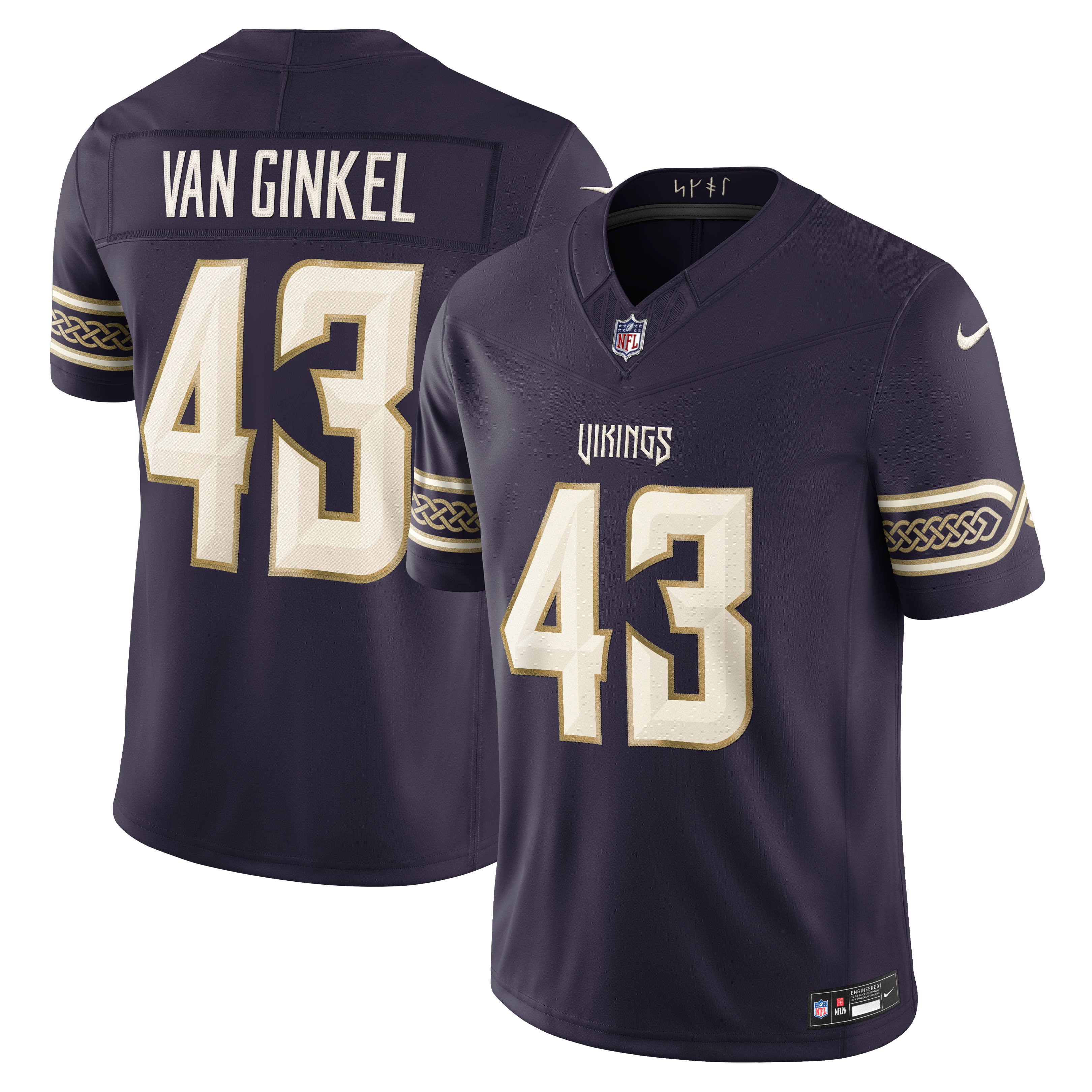 Men's Nike Andrew Van Ginkel Purple Minnesota Vikings 2026 Rivalries Collection Stitched Limited Jersey