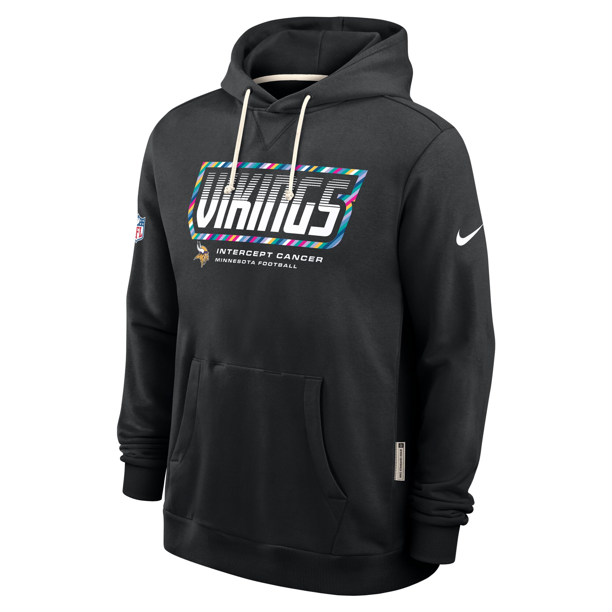 Men's Nike Black Minnesota Vikings 2026 NFL Crucial Catch Sideline Standard Issue Dri-FIT Pullover Hoodie