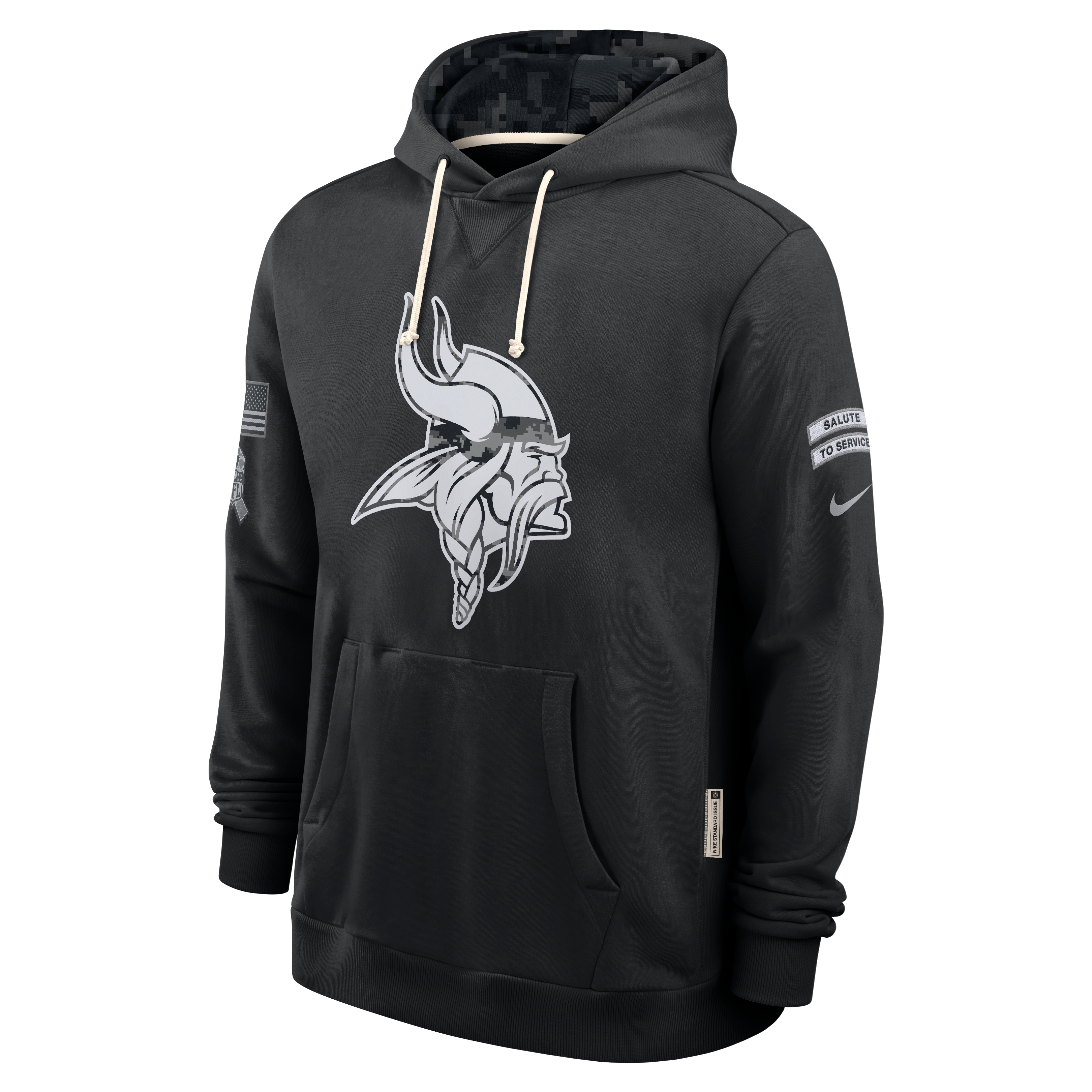 Sweat à capuche Nike Dri-FIT noir Minnesota Vikings 2026 Salute to Service pour homme