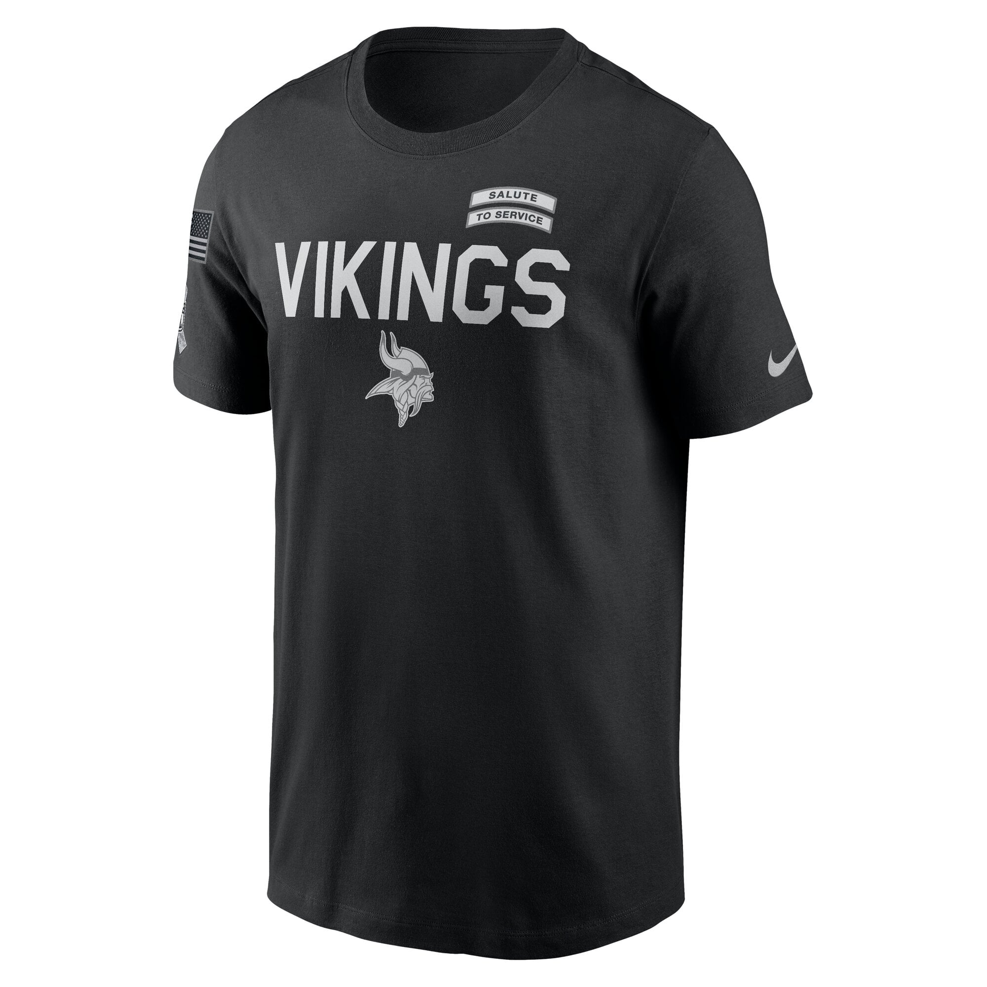 T-shirt Nike Dri-FIT noir pour homme Minnesota Vikings 2026 Salute to Service Sideline