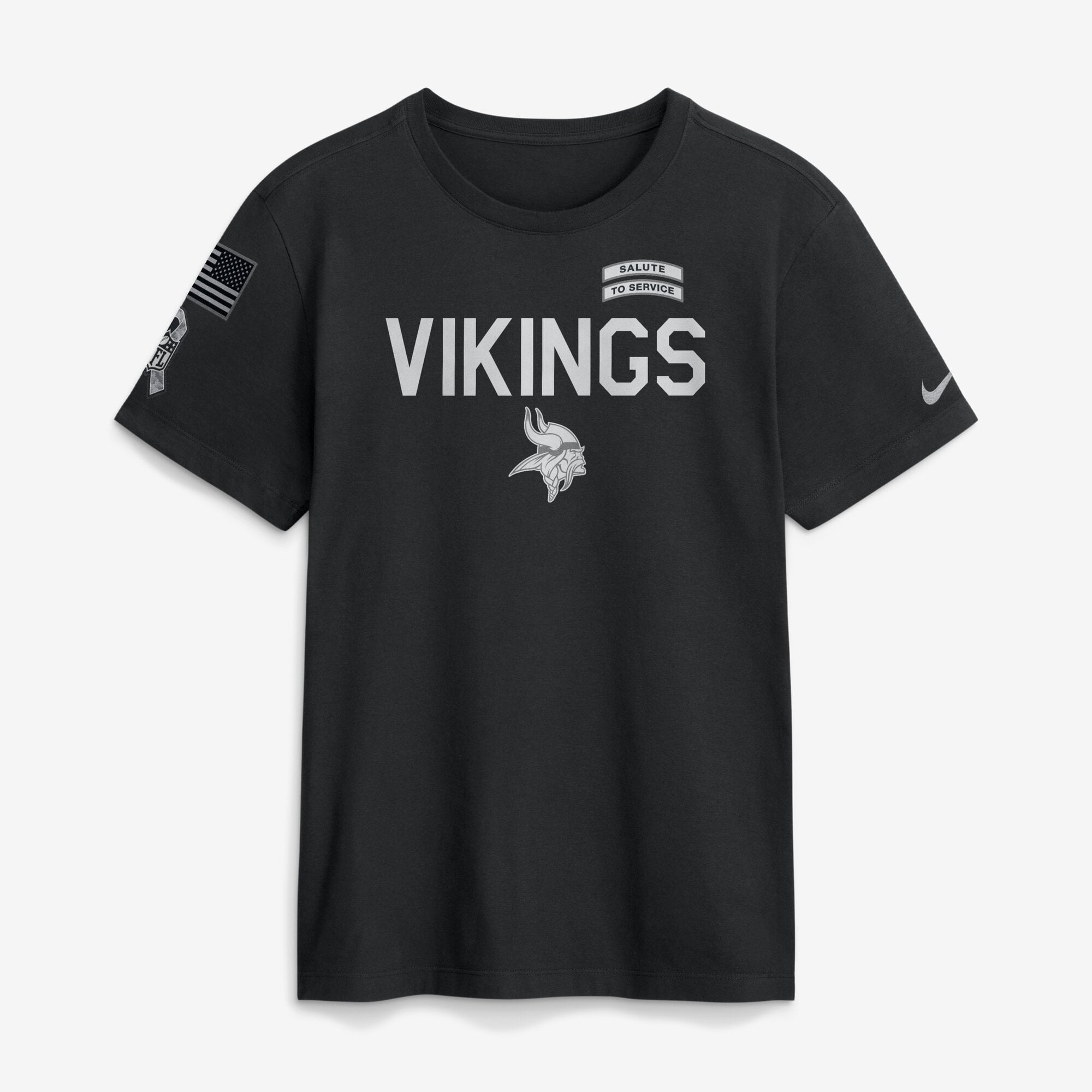 T-shirt Nike Dri-FIT noir pour homme Minnesota Vikings 2026 Salute to Service Sideline