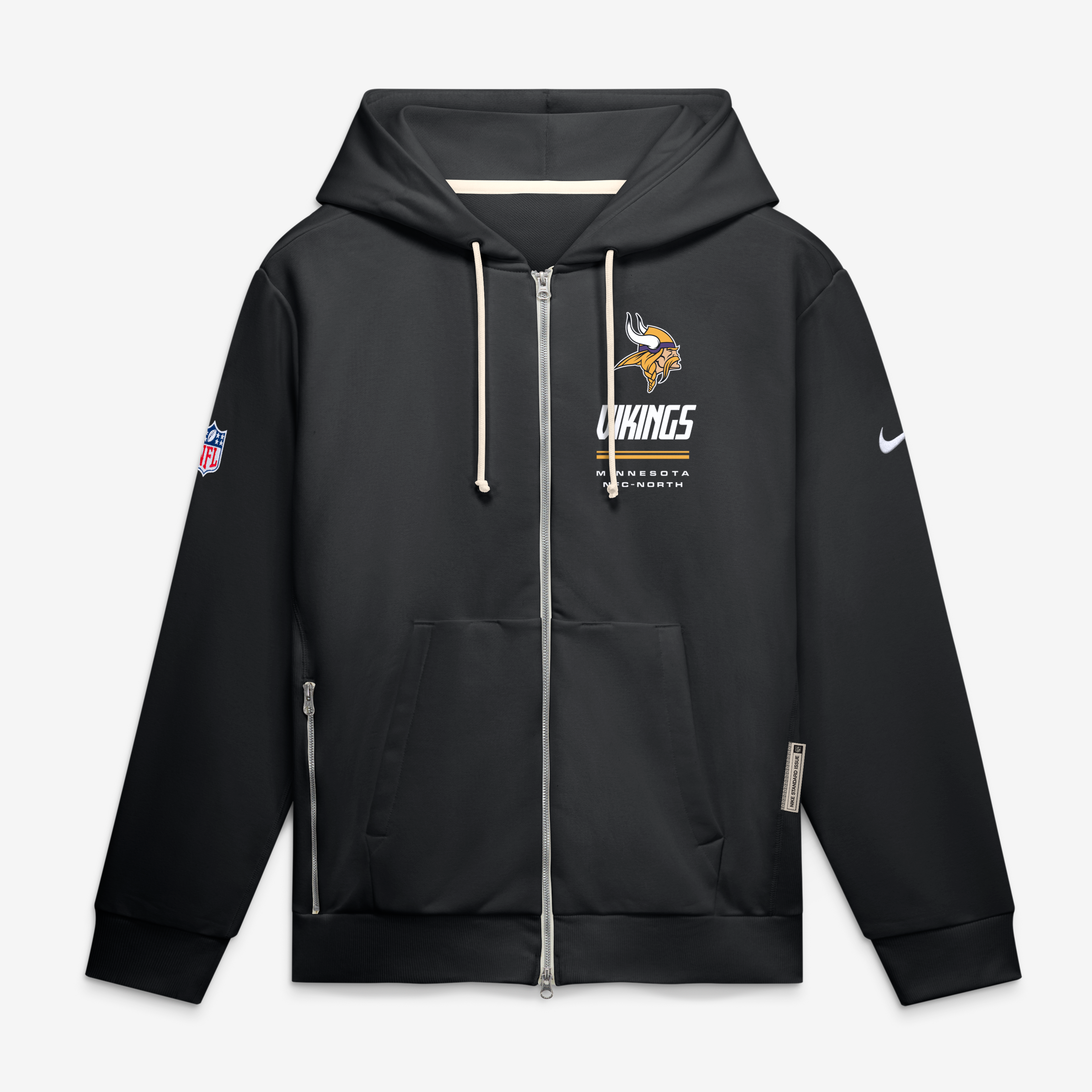Men's Nike Black Minnesota Vikings Sideline Standard Issue Dri-FIT Full-Zip Hoodie