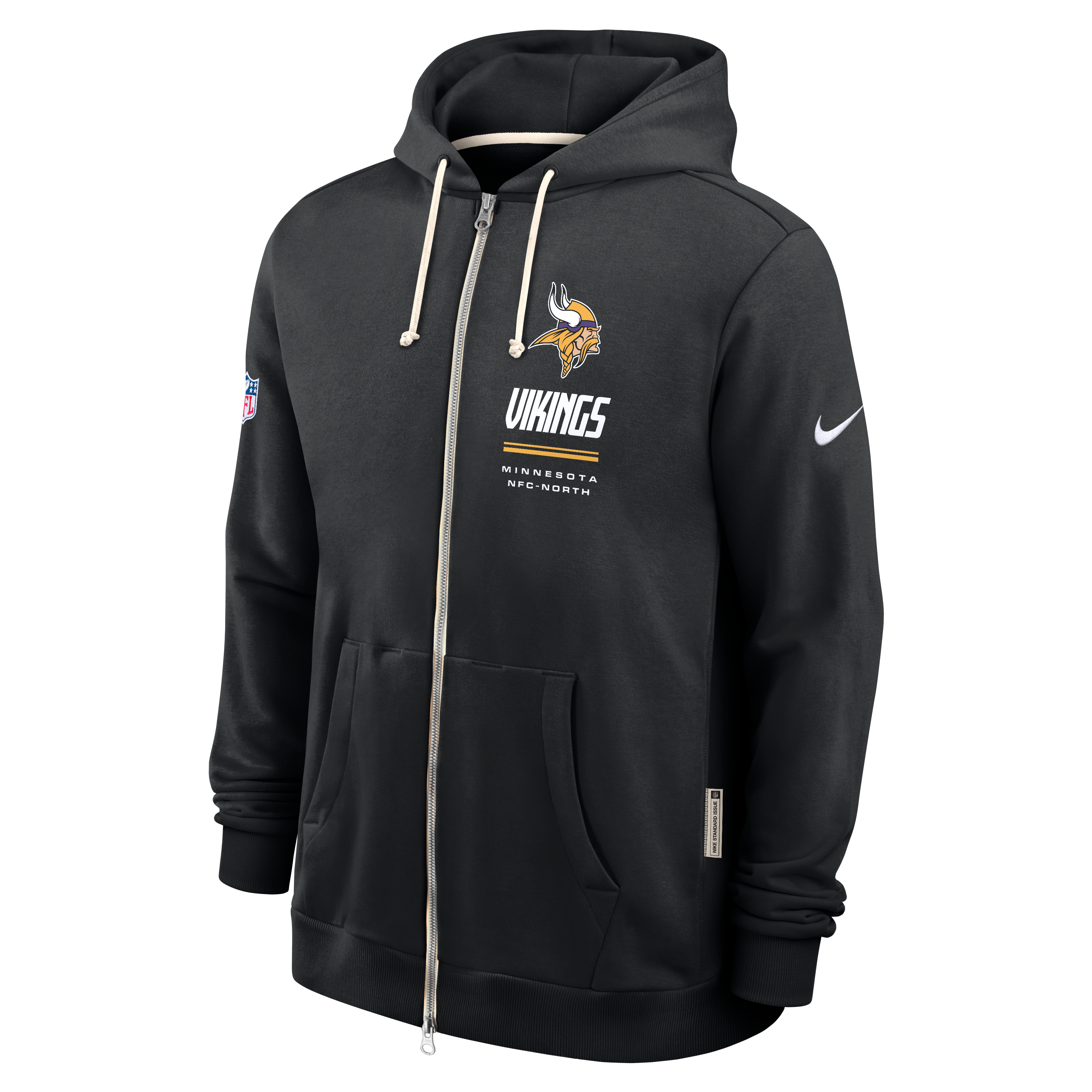 Men's Nike Black Minnesota Vikings Sideline Standard Issue Quarterback Scramble Dri-FIT Full-Zip Hoodie