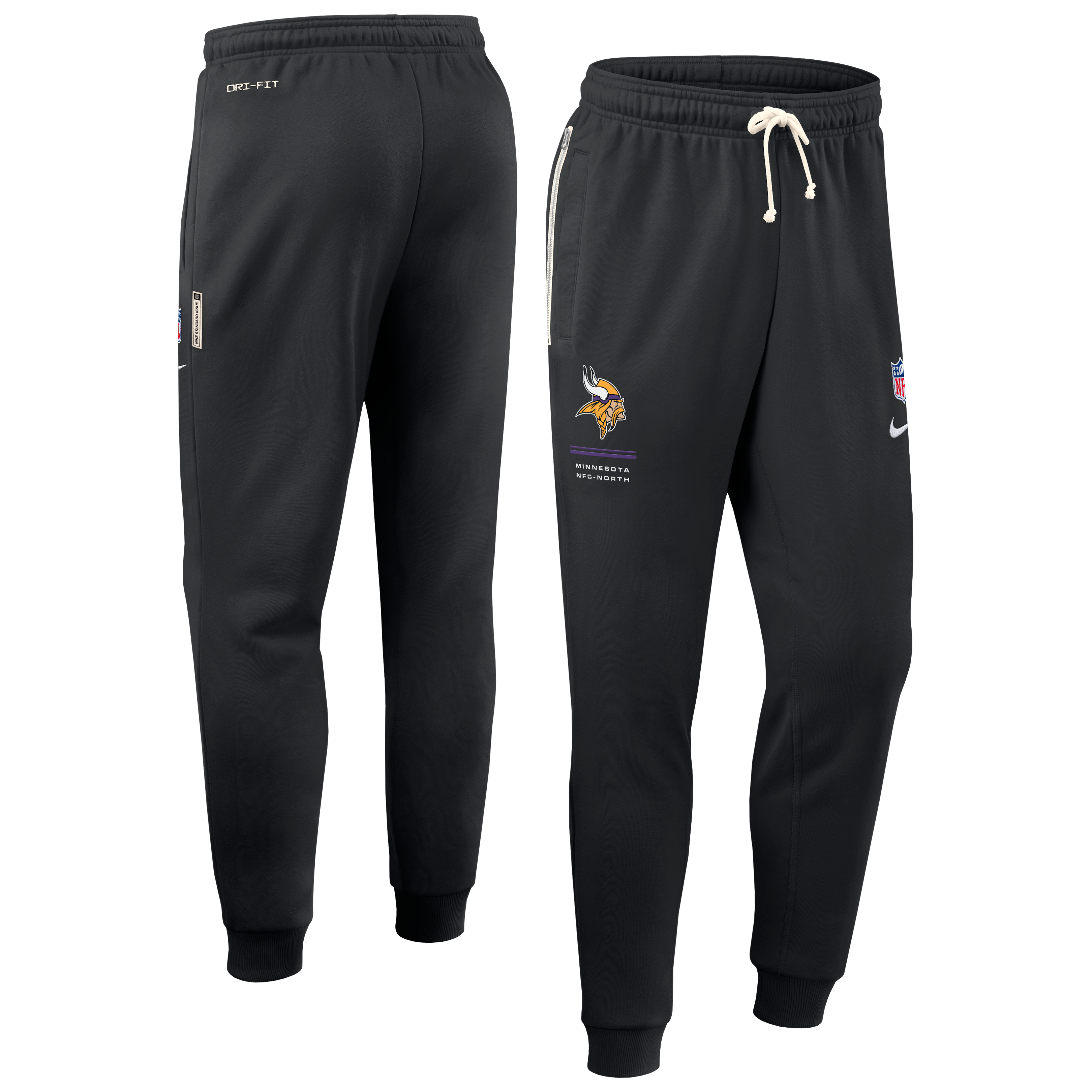 Men's Nike Black Minnesota Vikings Sideline Standard Issue Touchback Kick Dri-FIT Taper Pants