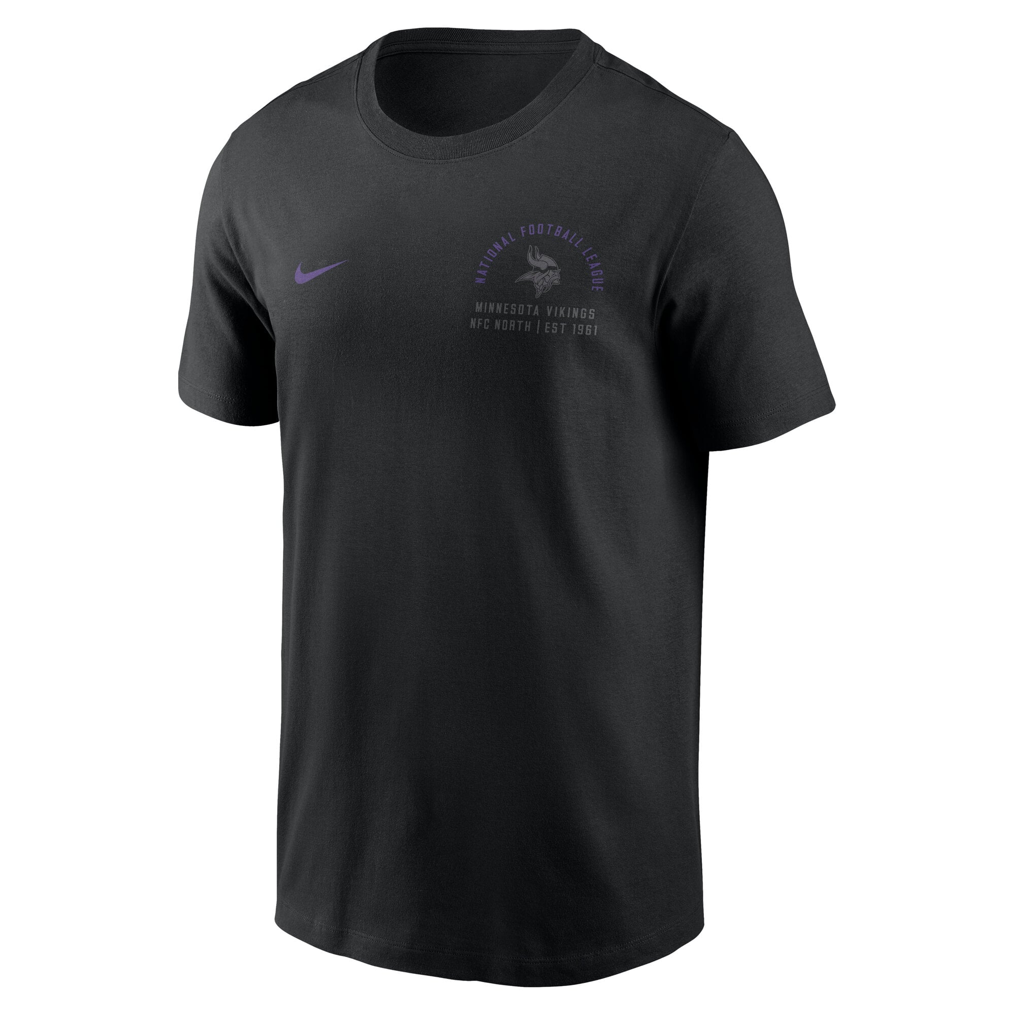 T-shirt Nike noir pour homme, logo divisé des Vikings du Minnesota