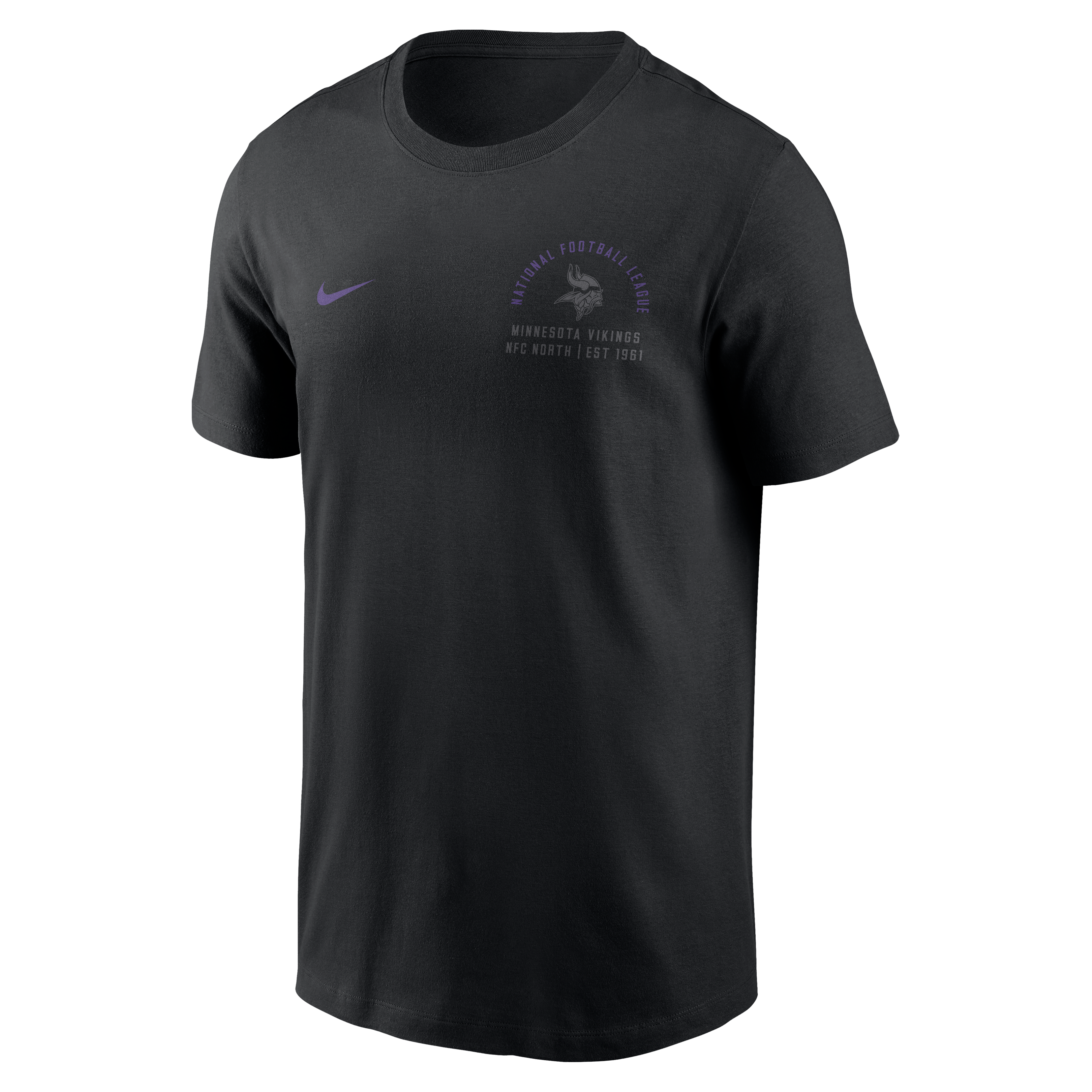 T-shirt Nike noir pour homme, logo divisé des Vikings du Minnesota