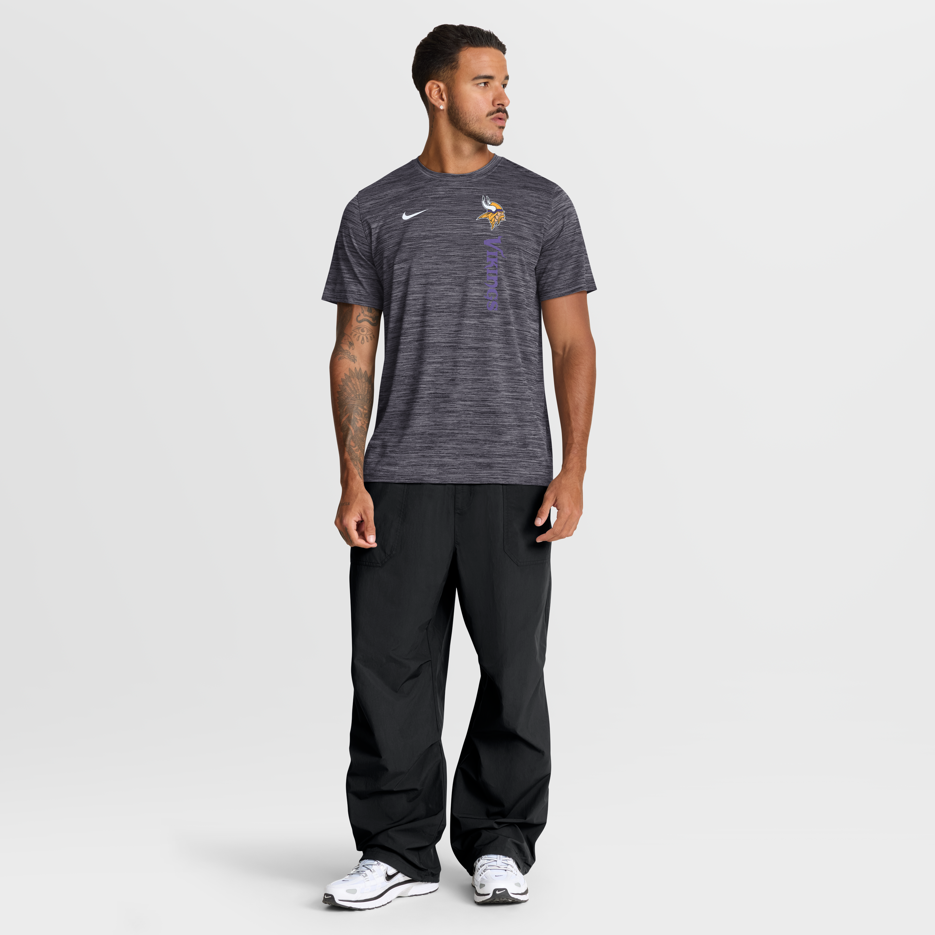 T-shirt Nike Velocity Dri-FIT noir pour homme Minnesota Vikings
