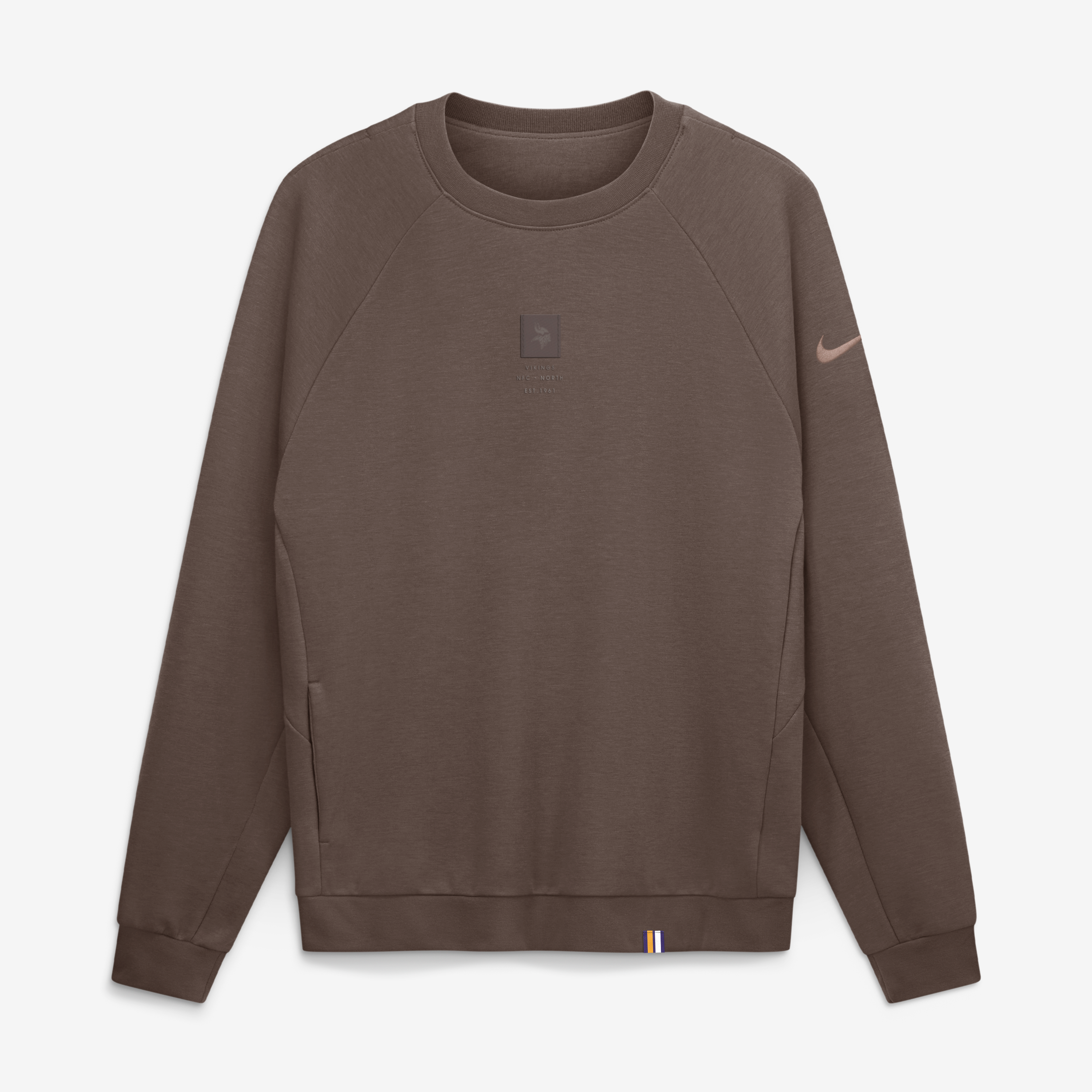 Sweat-shirt raglan Nike Dri-FIT marron Minnesota Vikings pour homme