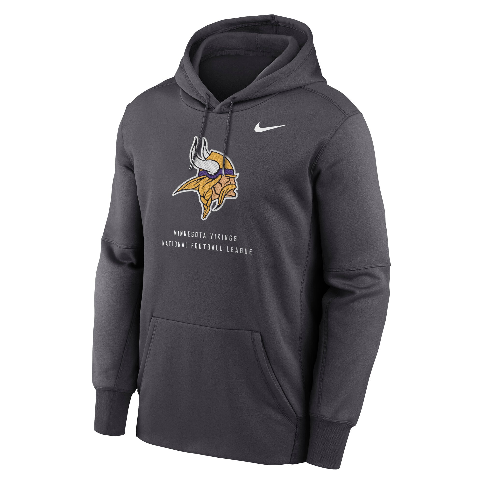 Men's Nike Charcoal Minnesota Vikings Toss Sweep Therma-FIT Hoodie