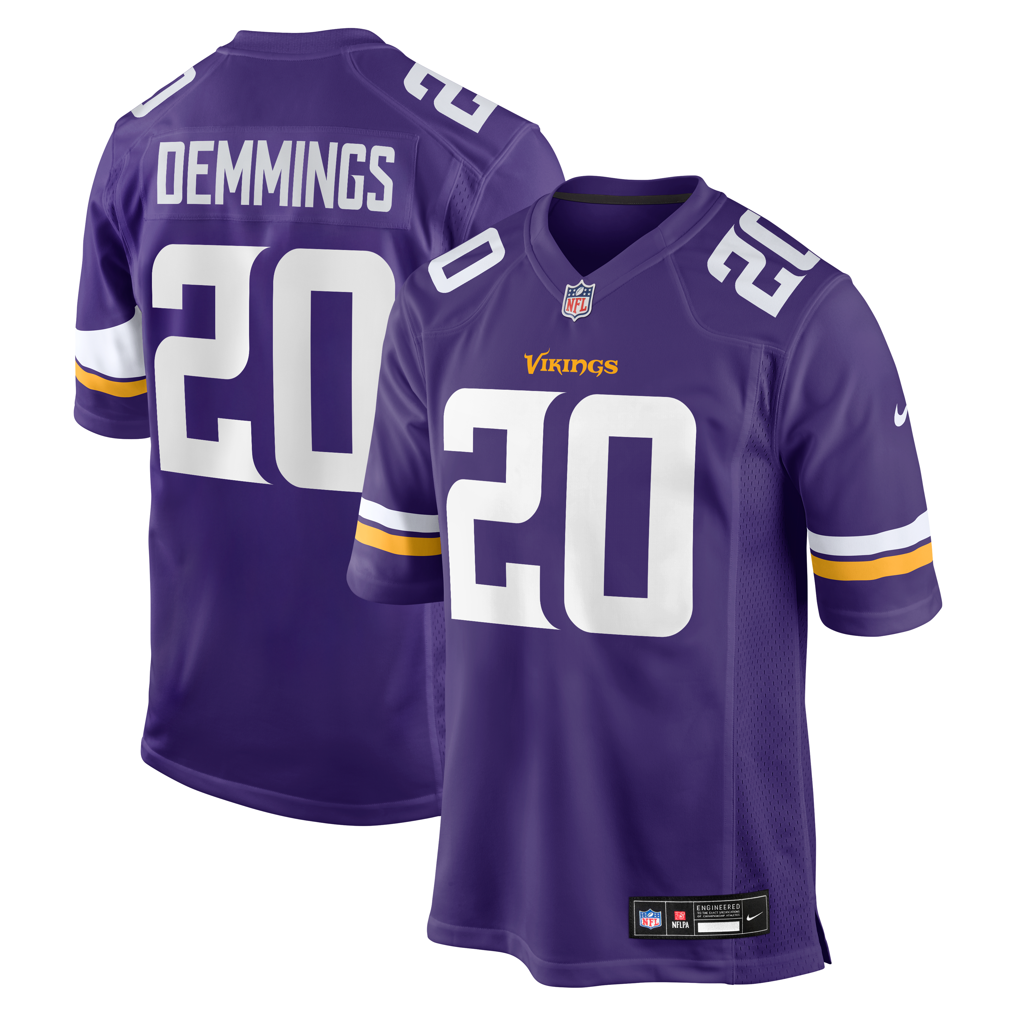 Maillot de match Nike Charles Demmings violet des Vikings du Minnesota pour homme