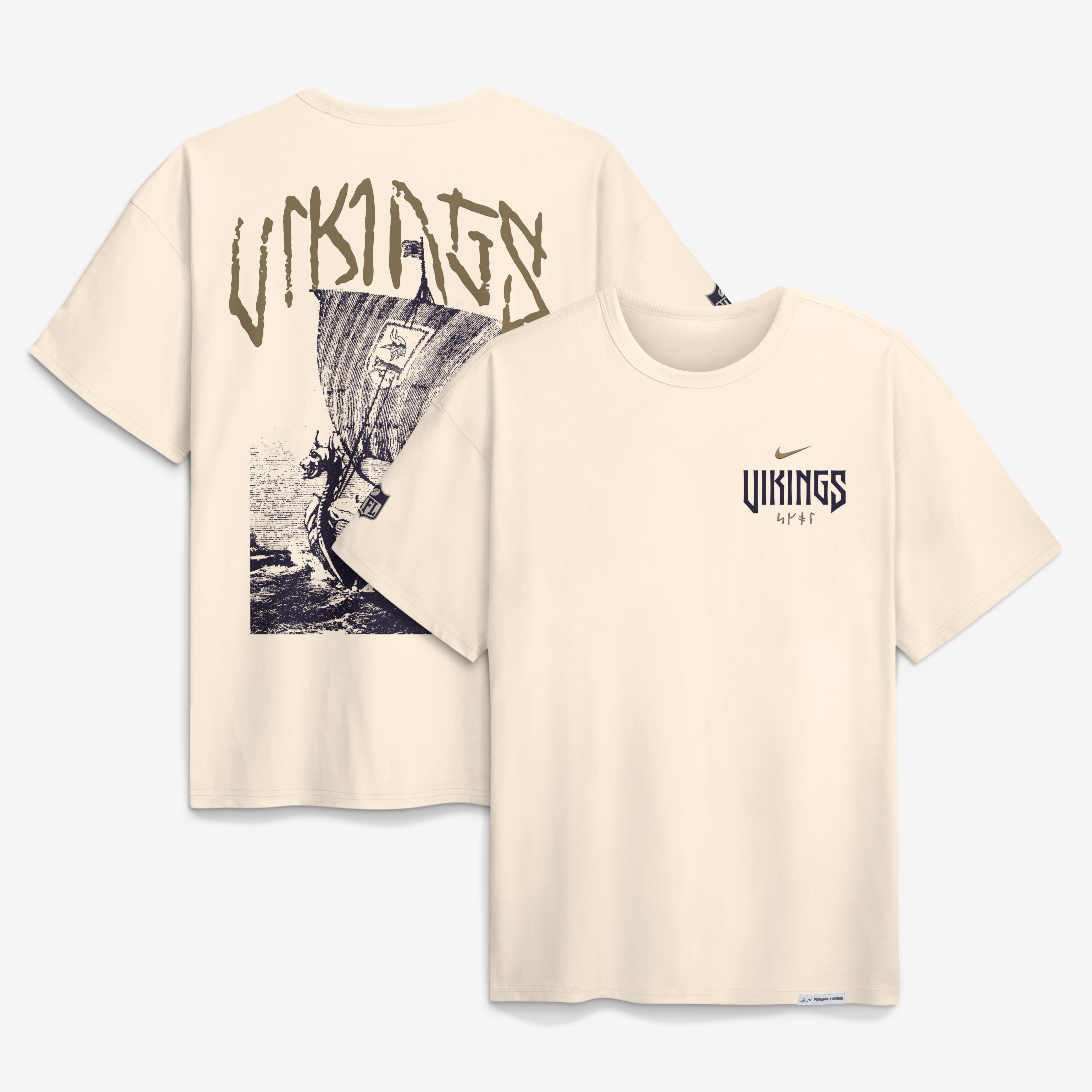 T-shirt Nike Max90 crème Minnesota Vikings Collection 2026 Rivalries pour homme