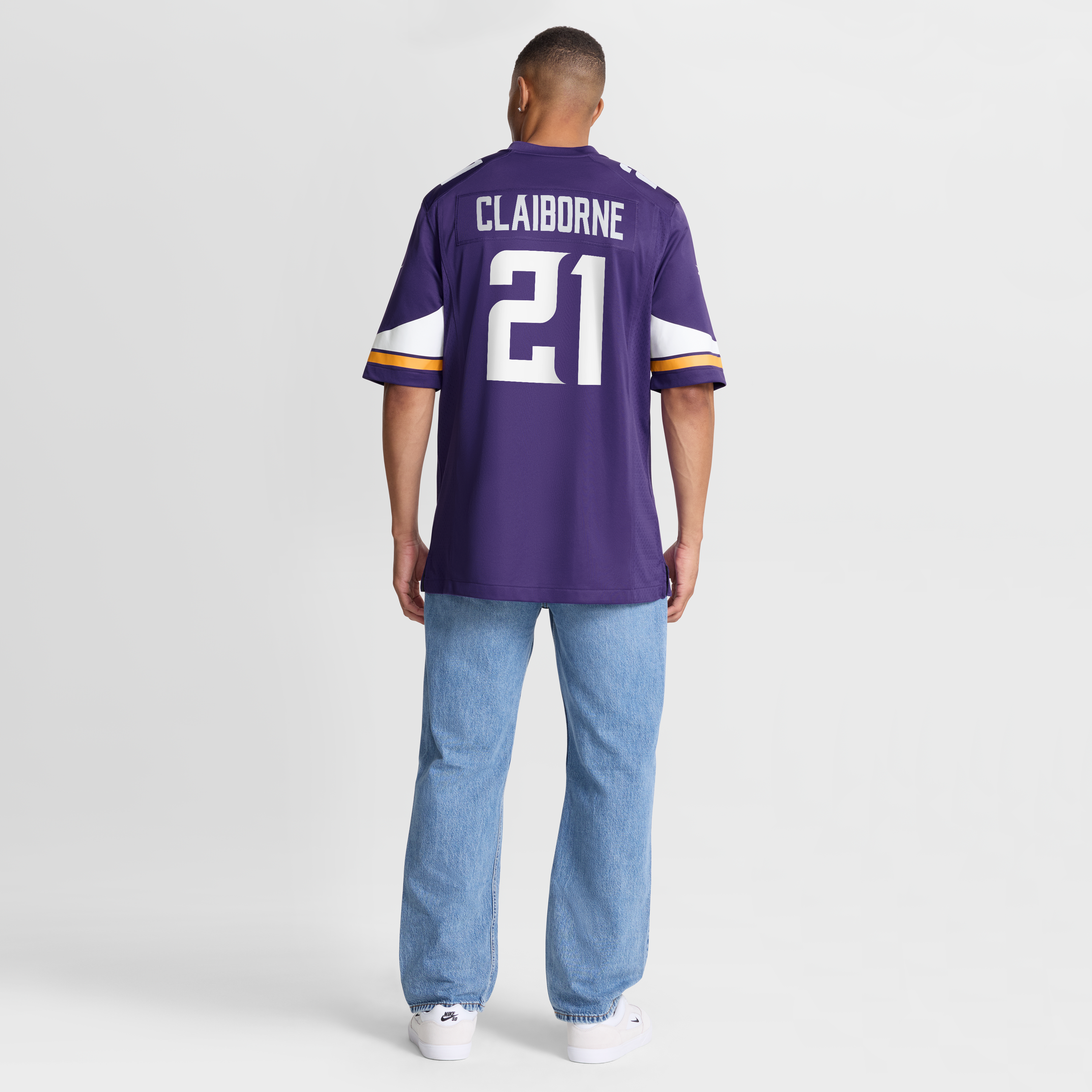 Maillot de match Nike Demond Claiborne violet pour homme, Minnesota Vikings