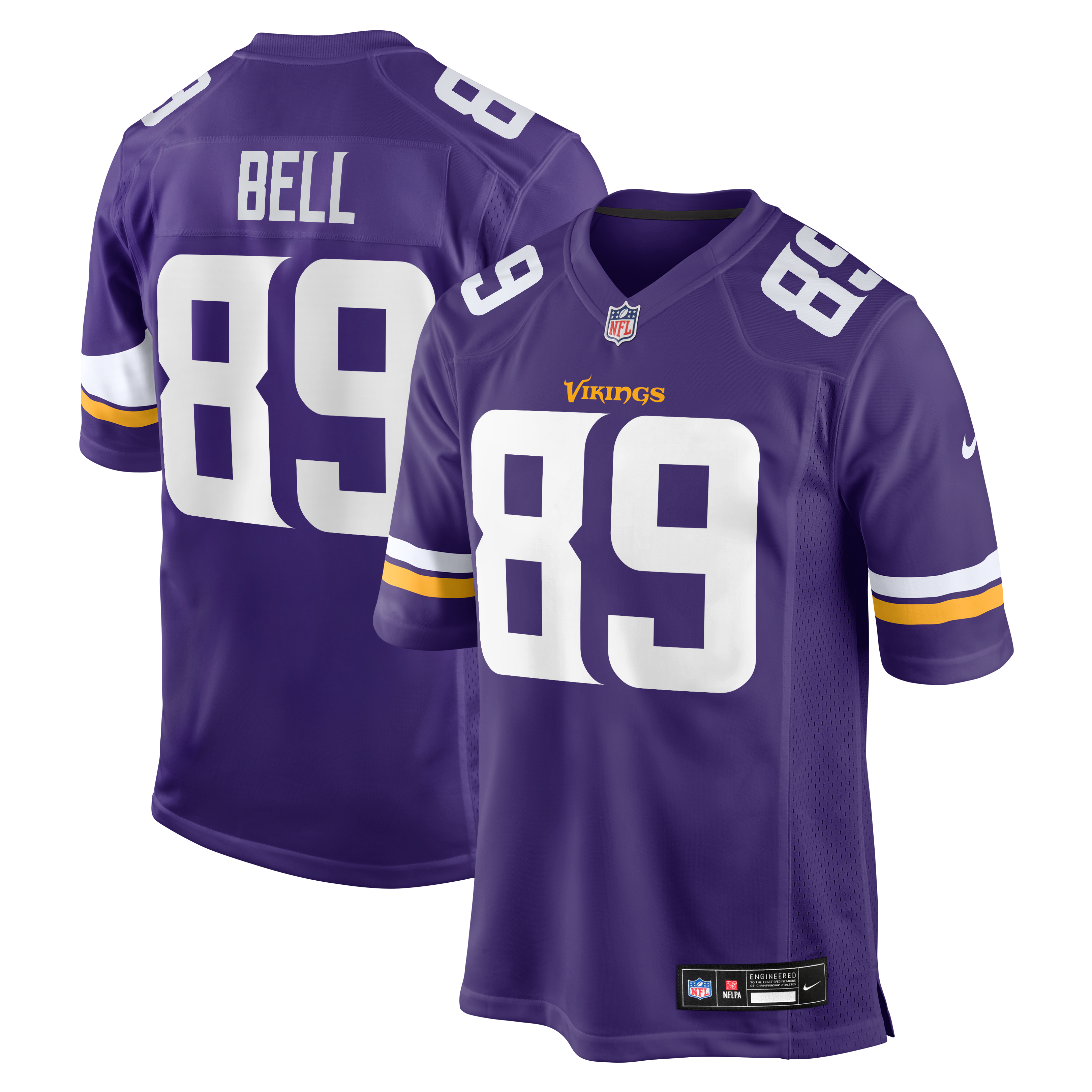 Men's Nike Dillon Bell Purple Minnesota Vikings Team Game Jersey