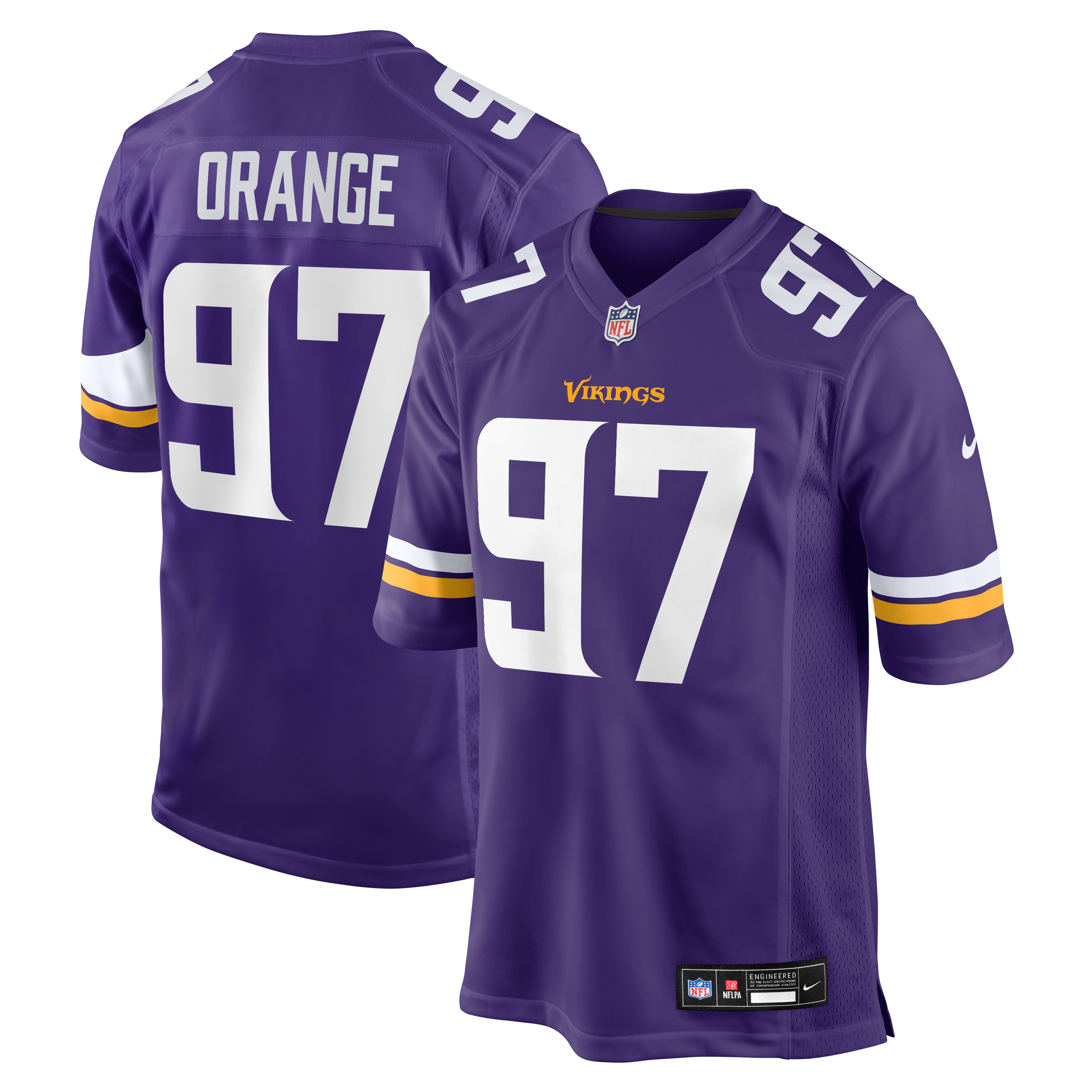 Maillot de match Nike Domonique orange et violet des Vikings du Minnesota pour homme