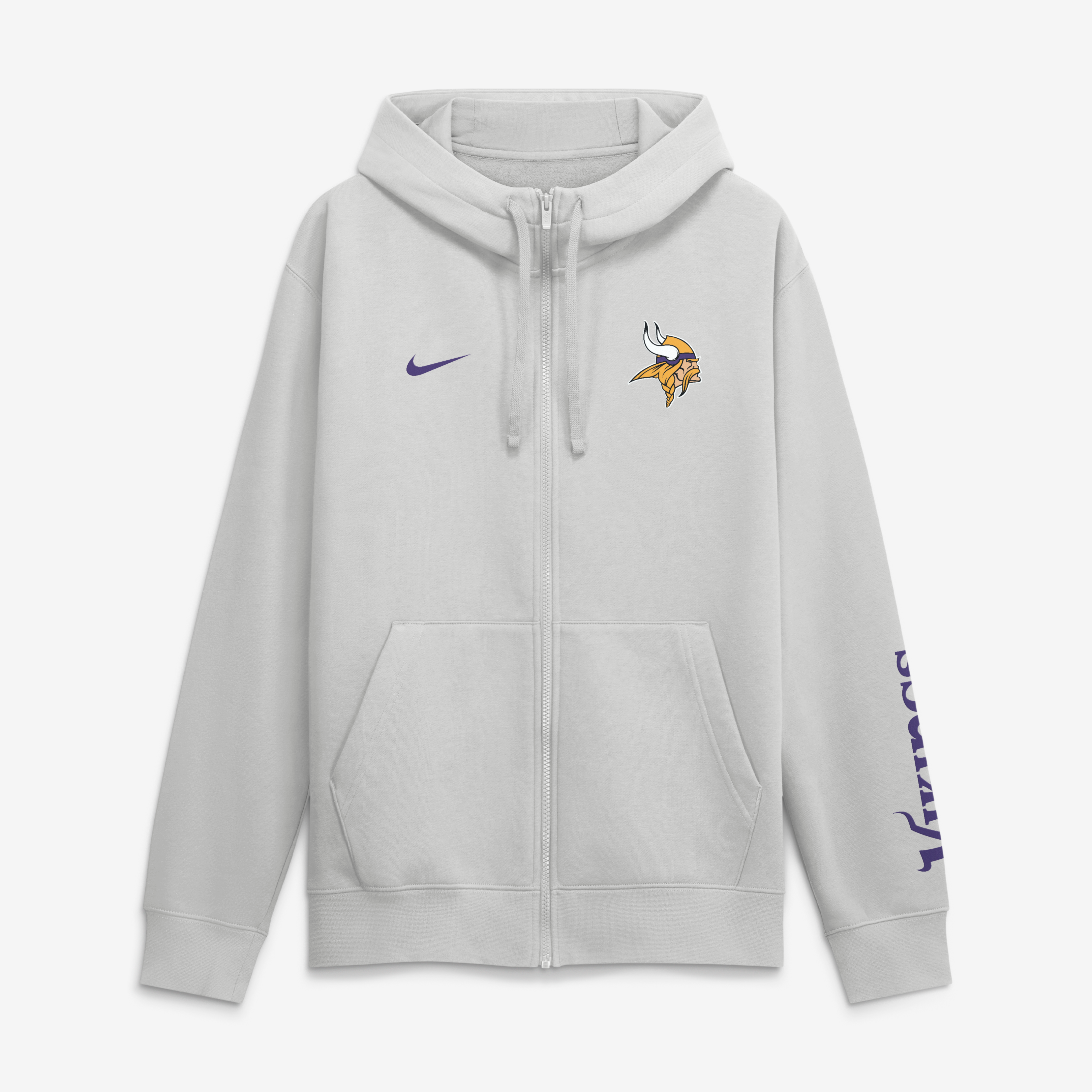 Men's Nike Gray Minnesota Vikings Primetime Club Full-Zip Hoodie