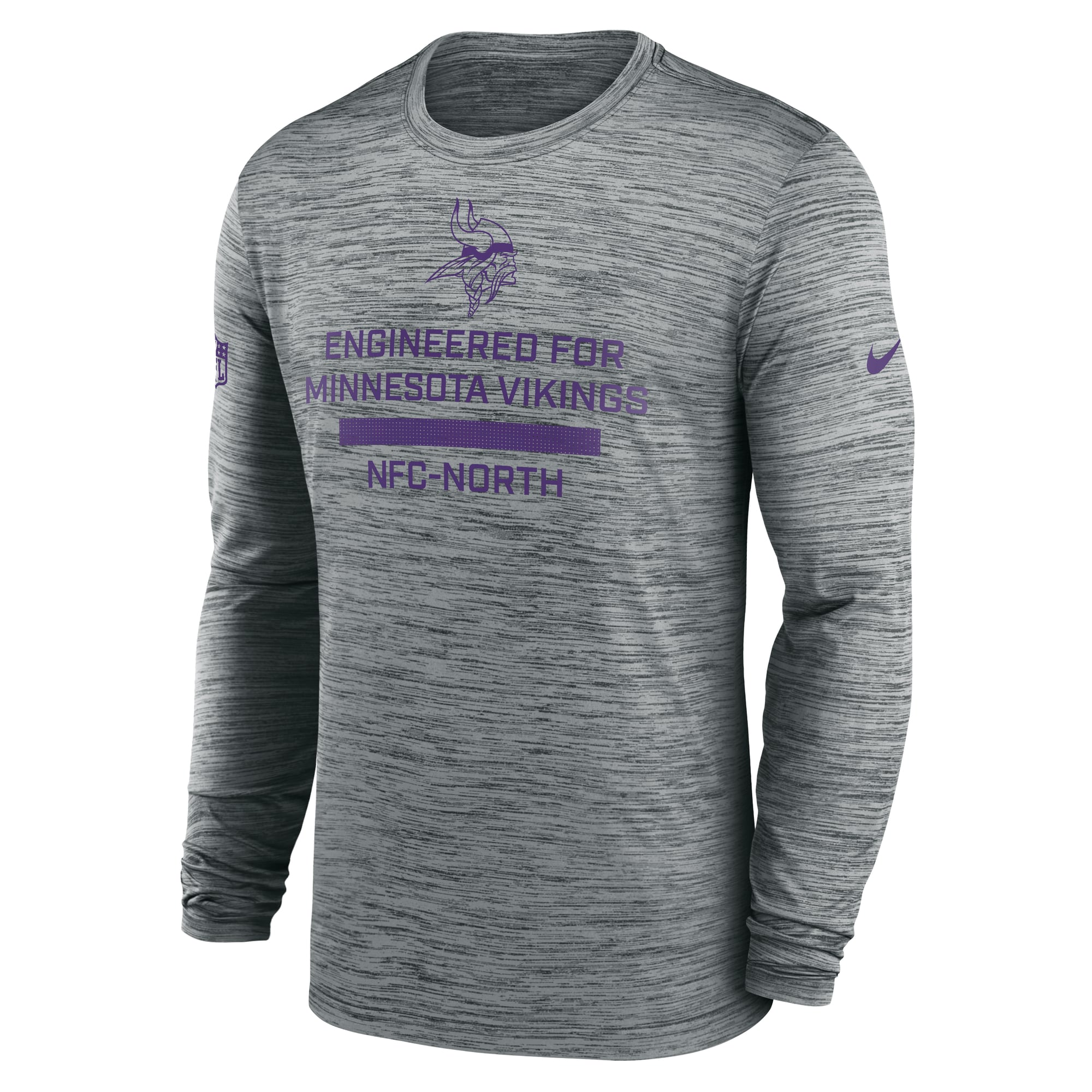 Men's Nike Gray Minnesota Vikings Sideline Velocity Dri-FIT Long Sleeve T-Shirt